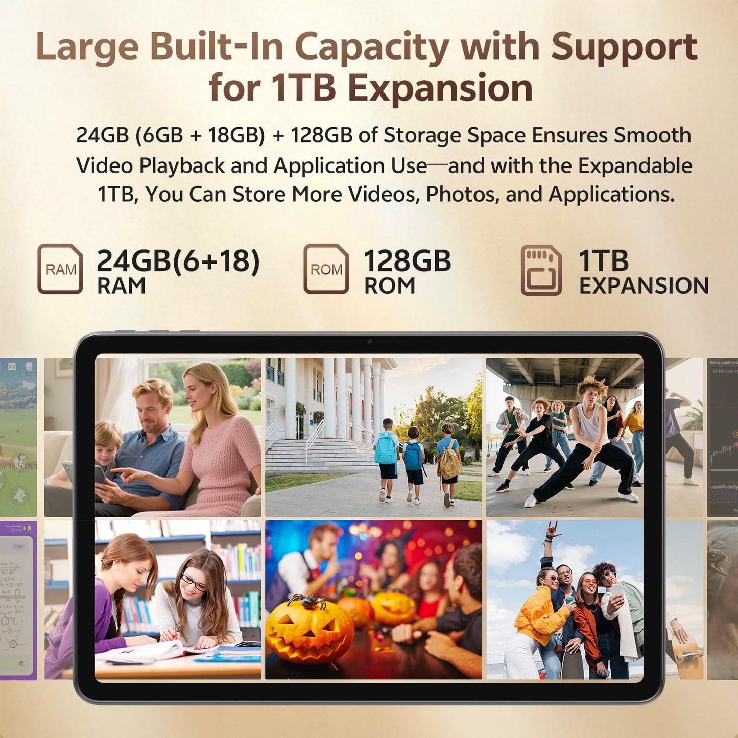 12 Inch Tablet, Android 15 Tablet 12 Inch Large Screen 2K Display