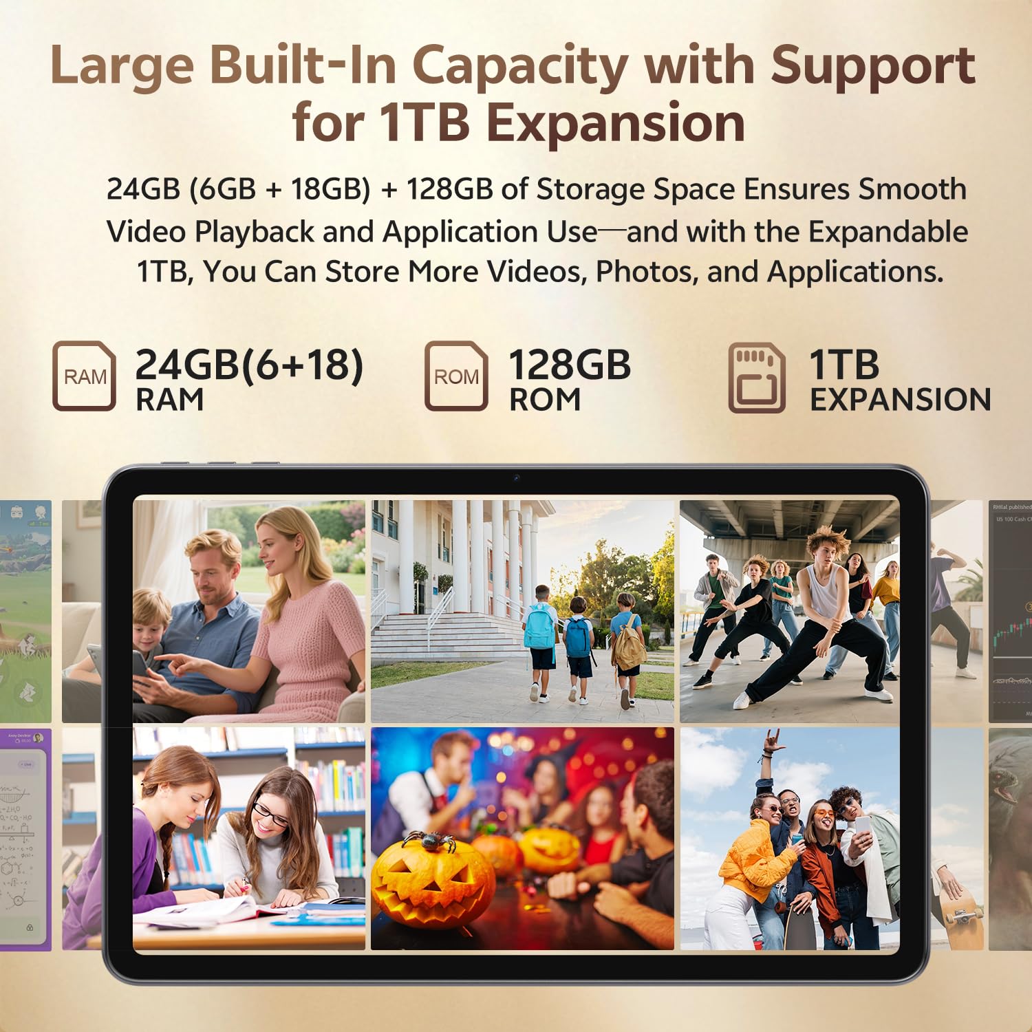 12 Inch Tablet, Android 15 Tablet 12 Inch Large Screen 2K Display