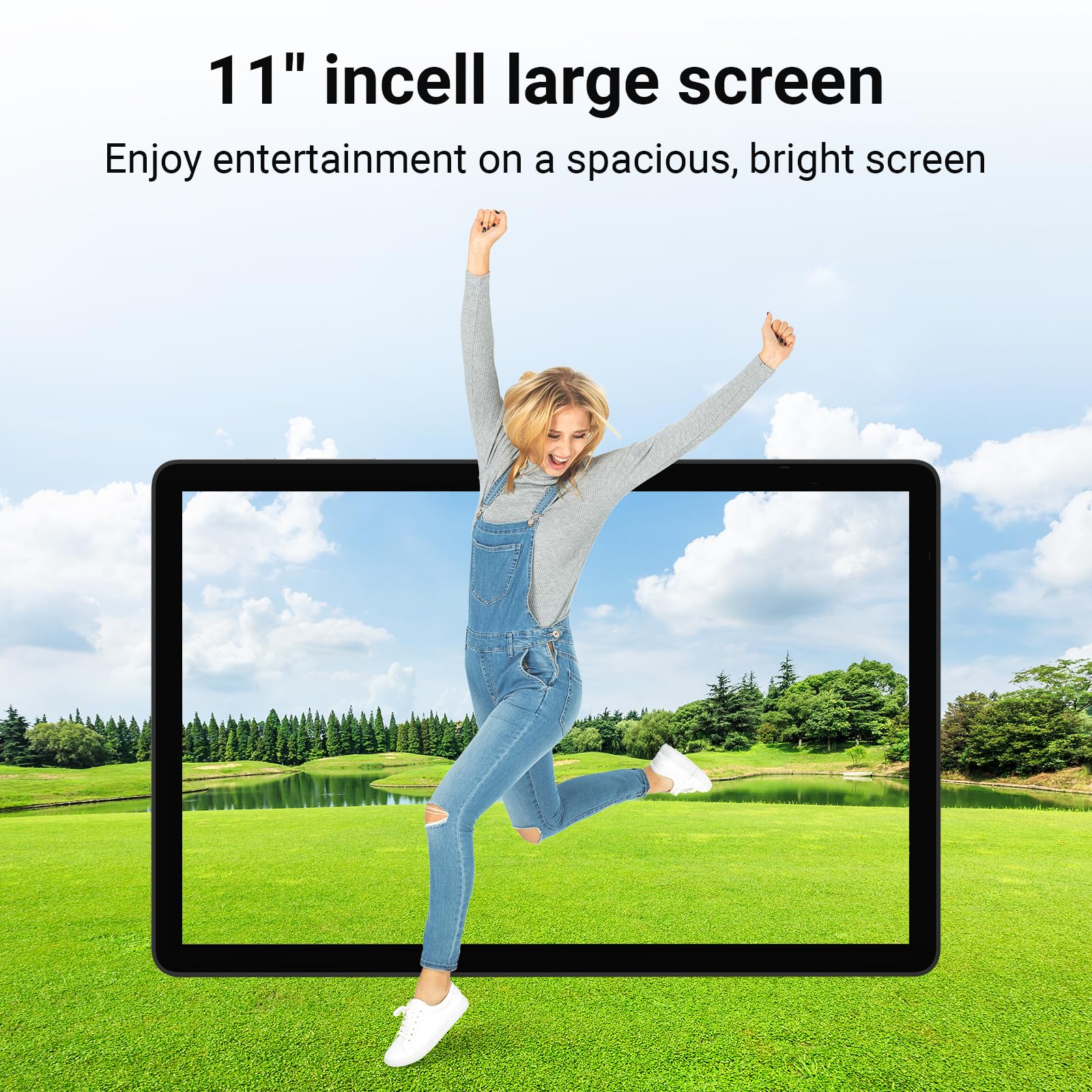ApoloSign Tablet 11 inch, Android 14 Tablets with 11'' IPS HD Incell Display, Unisoc T606 Octa-Core up to 2.0Ghz, 8+128GB Storage, Expand to 1TB, 7000mAh, Widevine L1, 5G WiFi, BT 5.0, Slim, Light