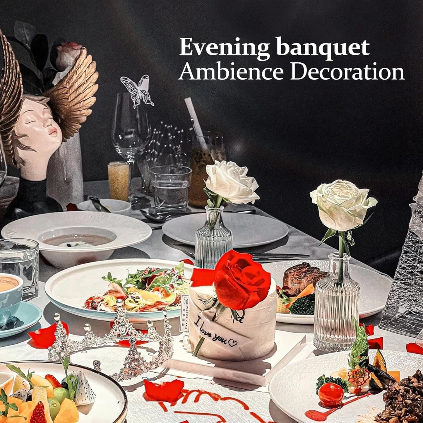 Anquephd Glass Bud Vase Set of 32PCS Wedding Centerpieces for Tables,Mini Clear Bud Vases for Flowers,Small Flower Vases Suitable for Birthday Party,Anniversary,Wedding,Baby Shower (Clear, 32PCS)