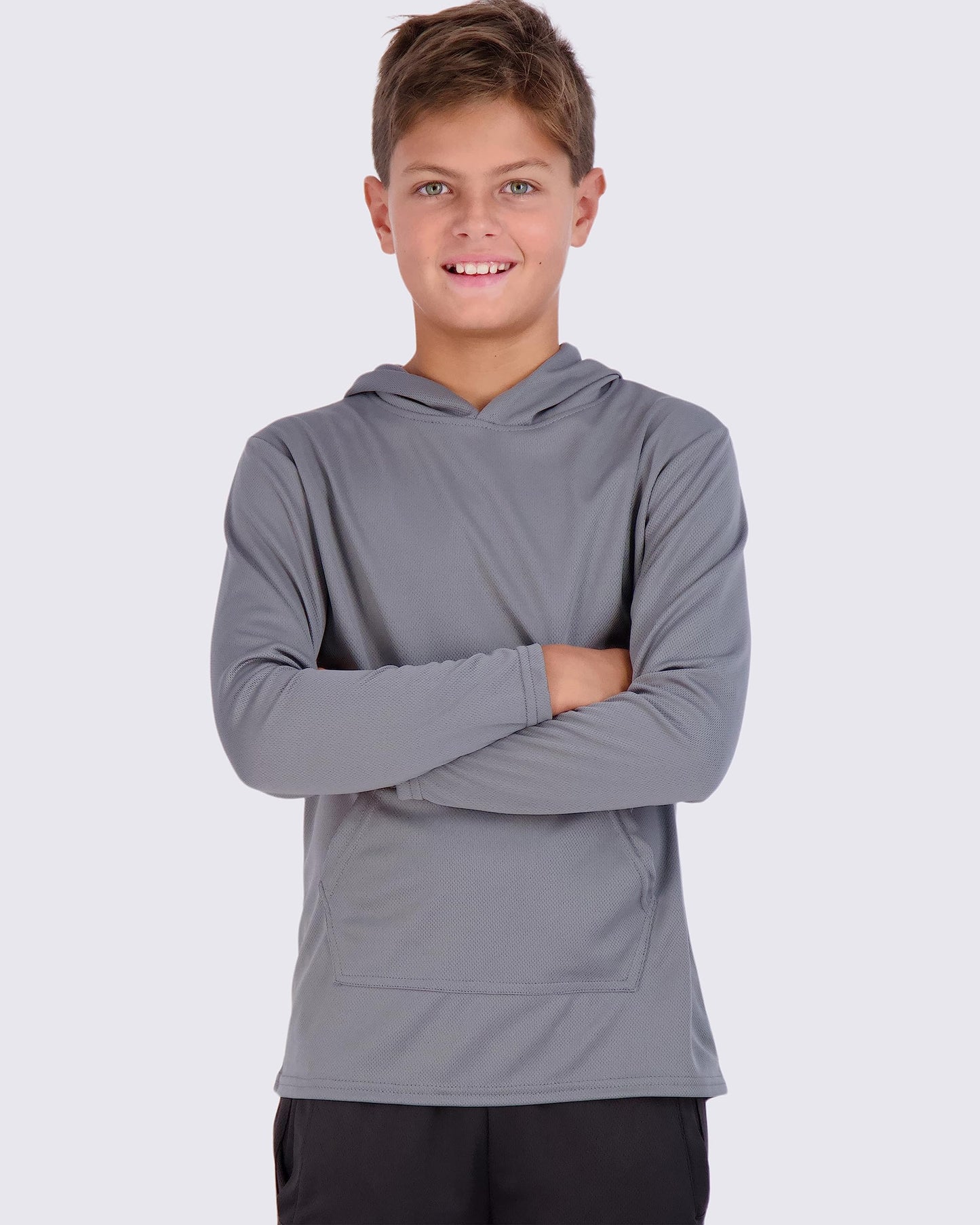 Real Essentials 3 Pack: Boys Hoodies – Youth Mesh Long Sleeve Sweatshirts.