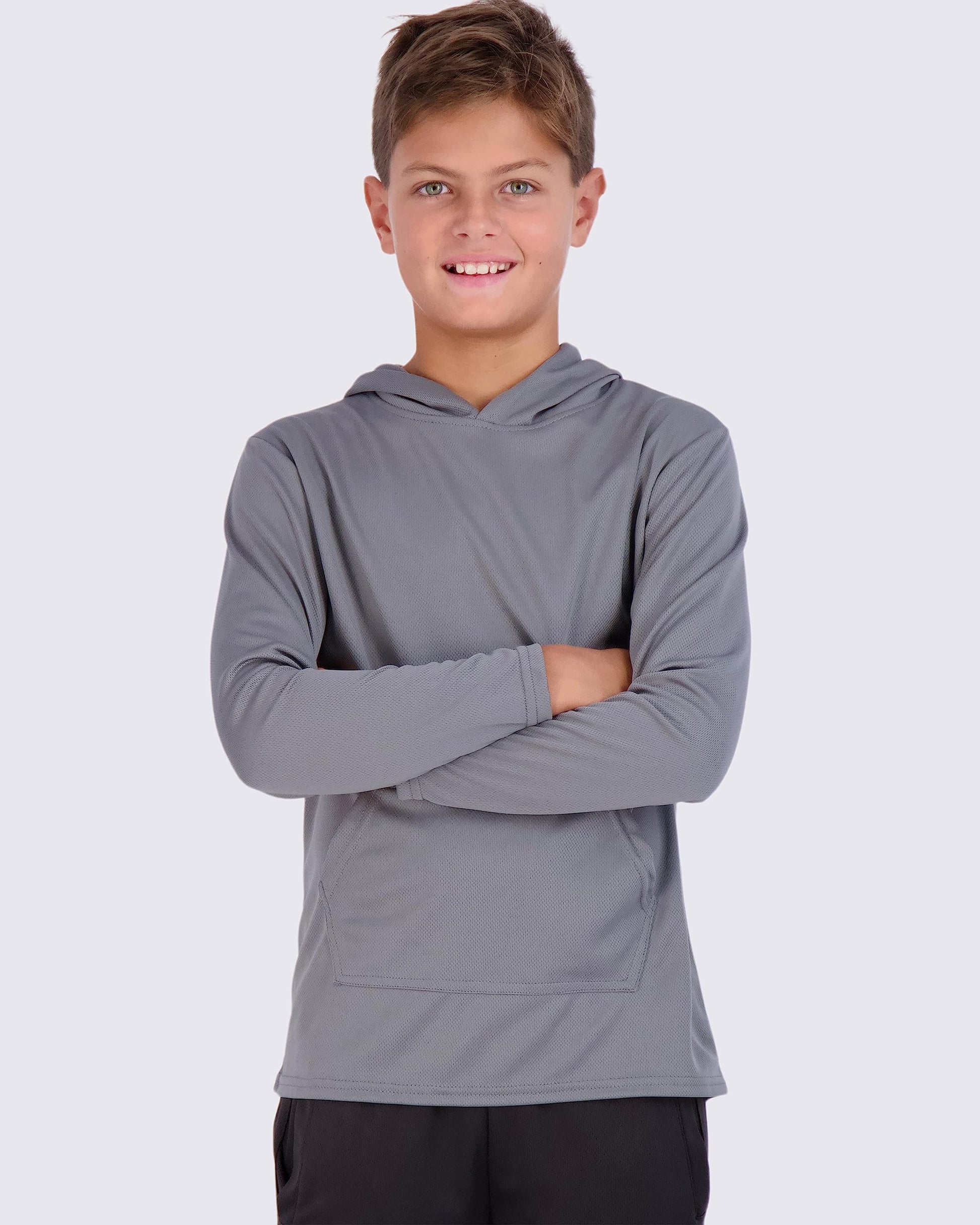 Real Essentials 3 Pack: Boys Hoodies – Youth Mesh Long Sleeve Sweatshirts.