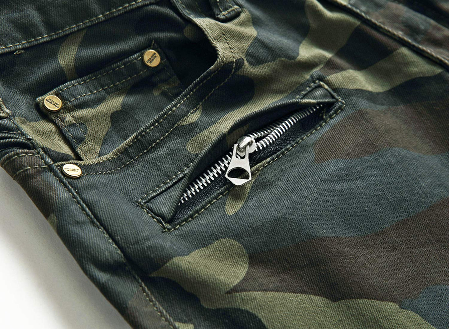 AITITIA Men's Biker Zipper Deco Washed Straight Fit Jeans (40, 002 Light Blue)