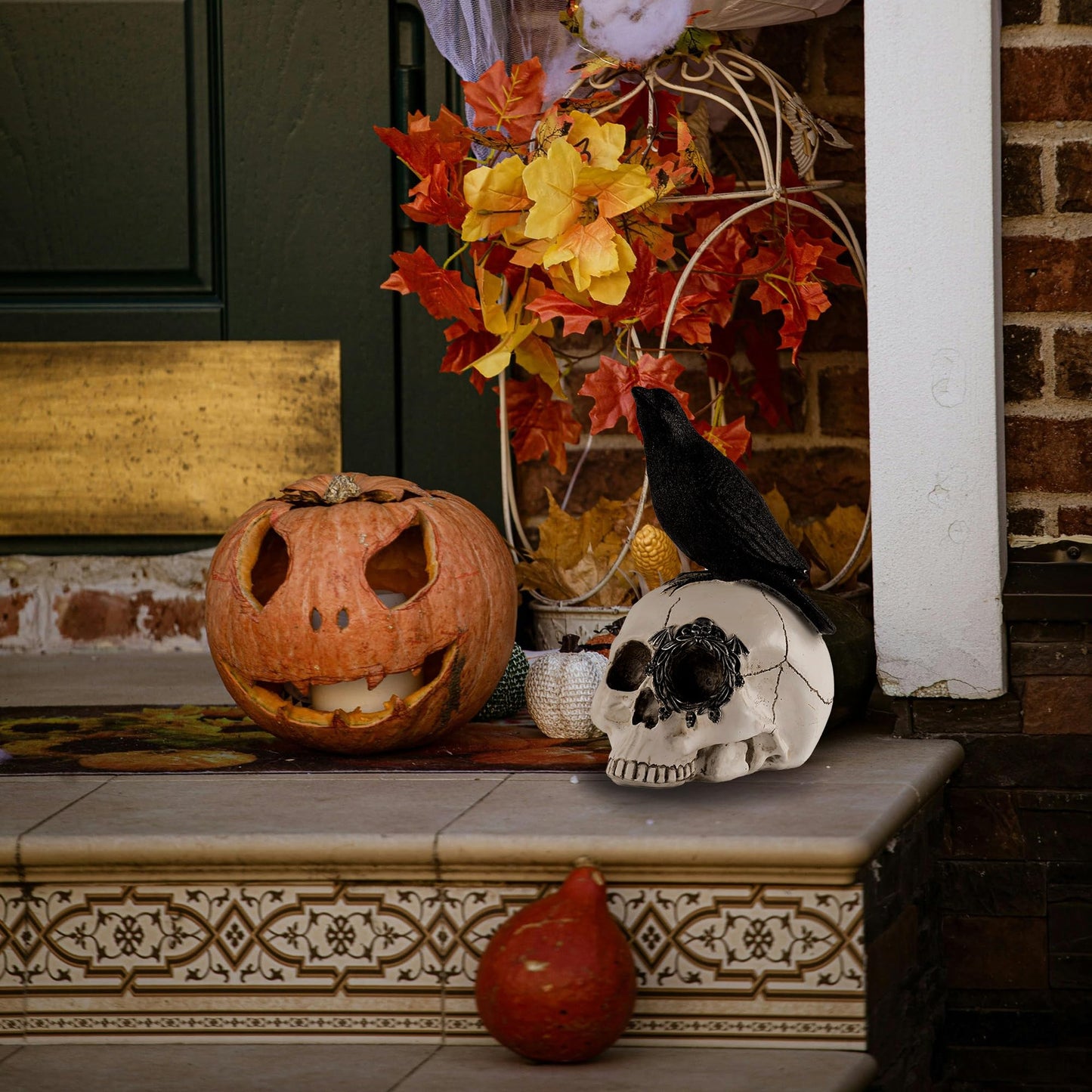 Rezpuao Skeletons Statue Hear See Speak No Evil Baby Halloween Figurines 