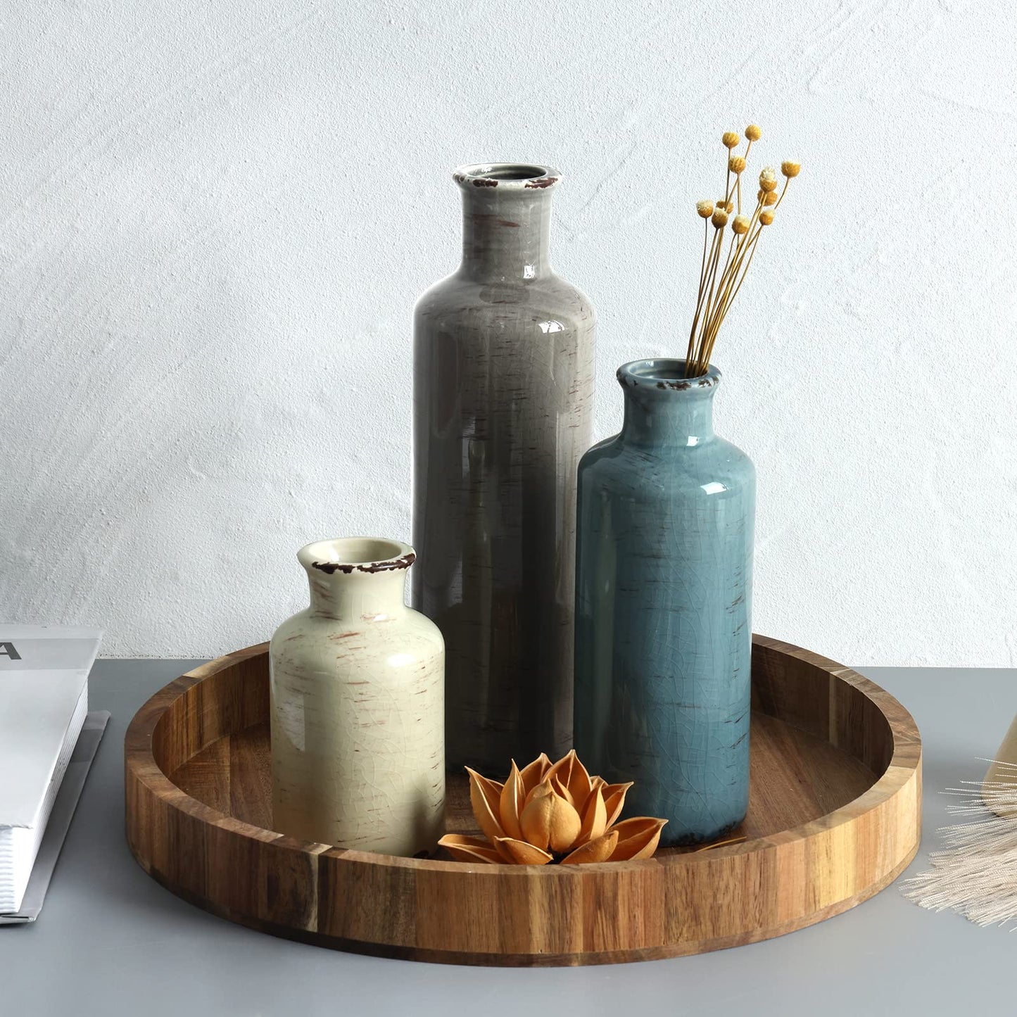 Modern Ceramic Vase Set of 5, Vases Home Decor