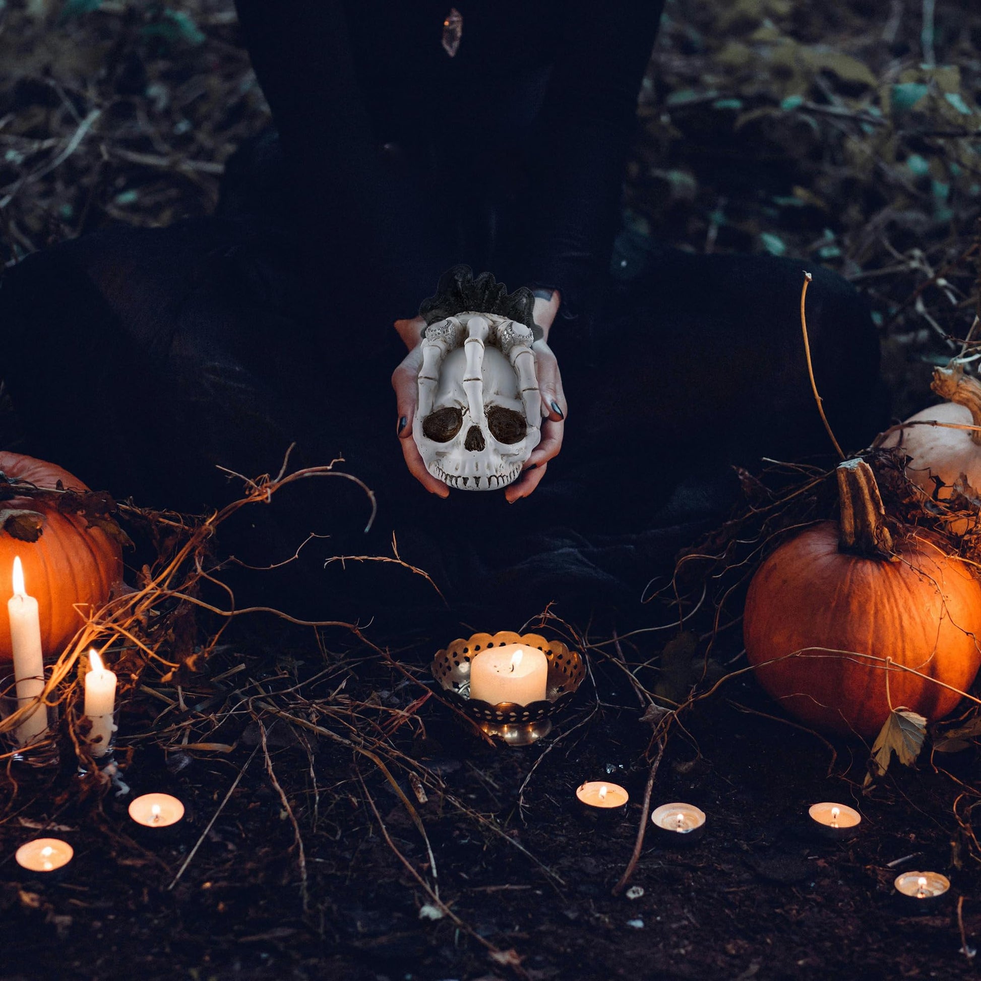 Rezpuao Skeletons Statue Hear See Speak No Evil Baby Halloween Figurines 