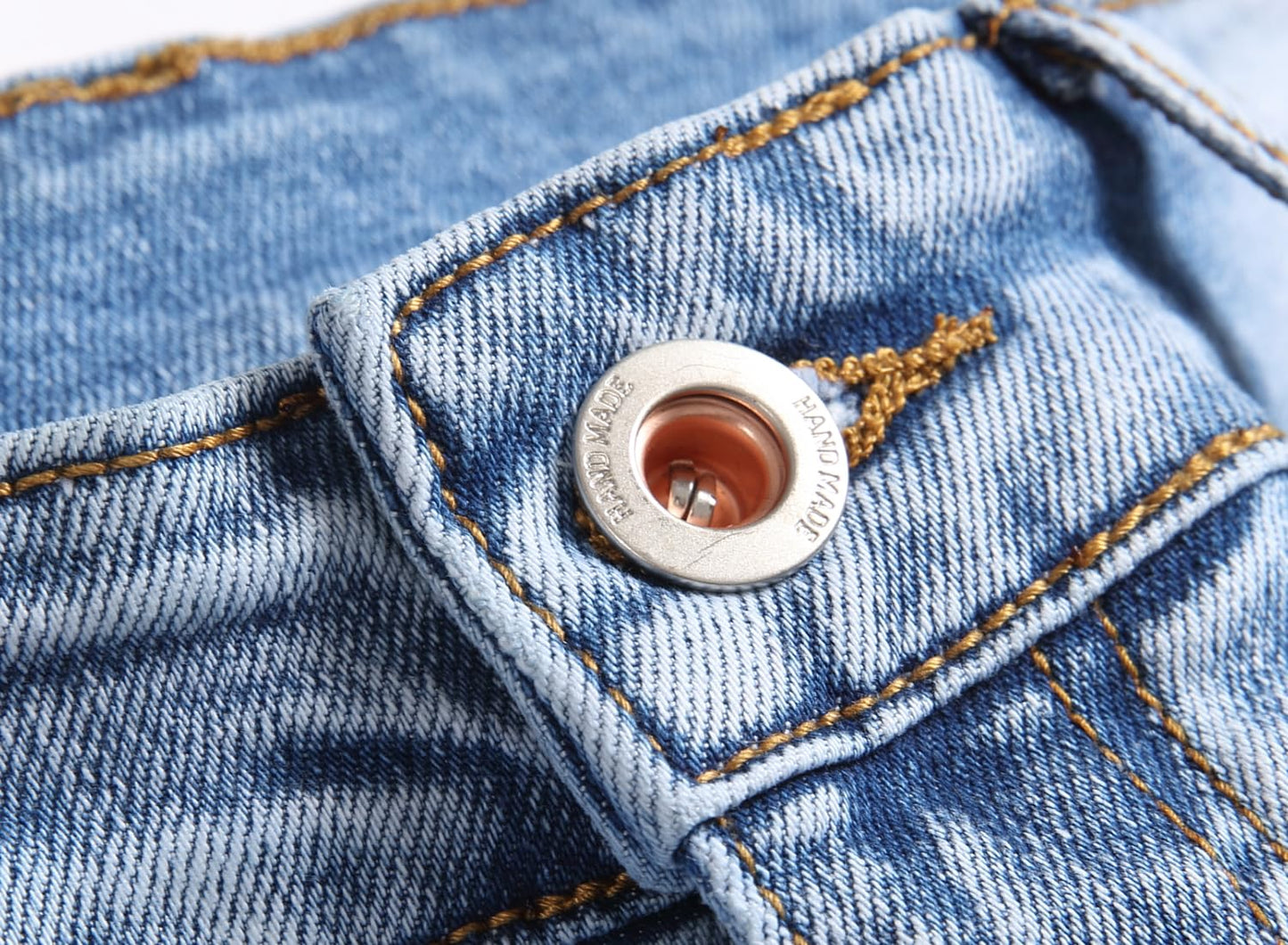 AITITIA Men's Biker Zipper Deco Washed Straight Fit Jeans (40, 002 Light Blue)