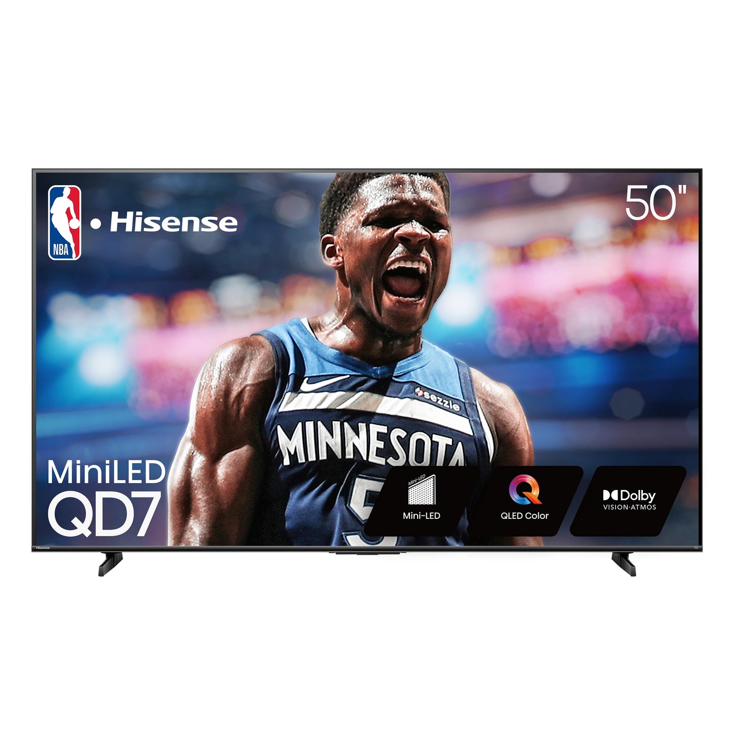 Hisense 65" Class QD7 Series Mini-LED 4K UHD Smart Fire TV (65QD7QF, 2025 Model) - QLED, HDR10+, Dolby Vision, Dolby Atmos, Game Mode Plus, ALLM, Alexa Built in with Voice Remote, Streaming TV, Black