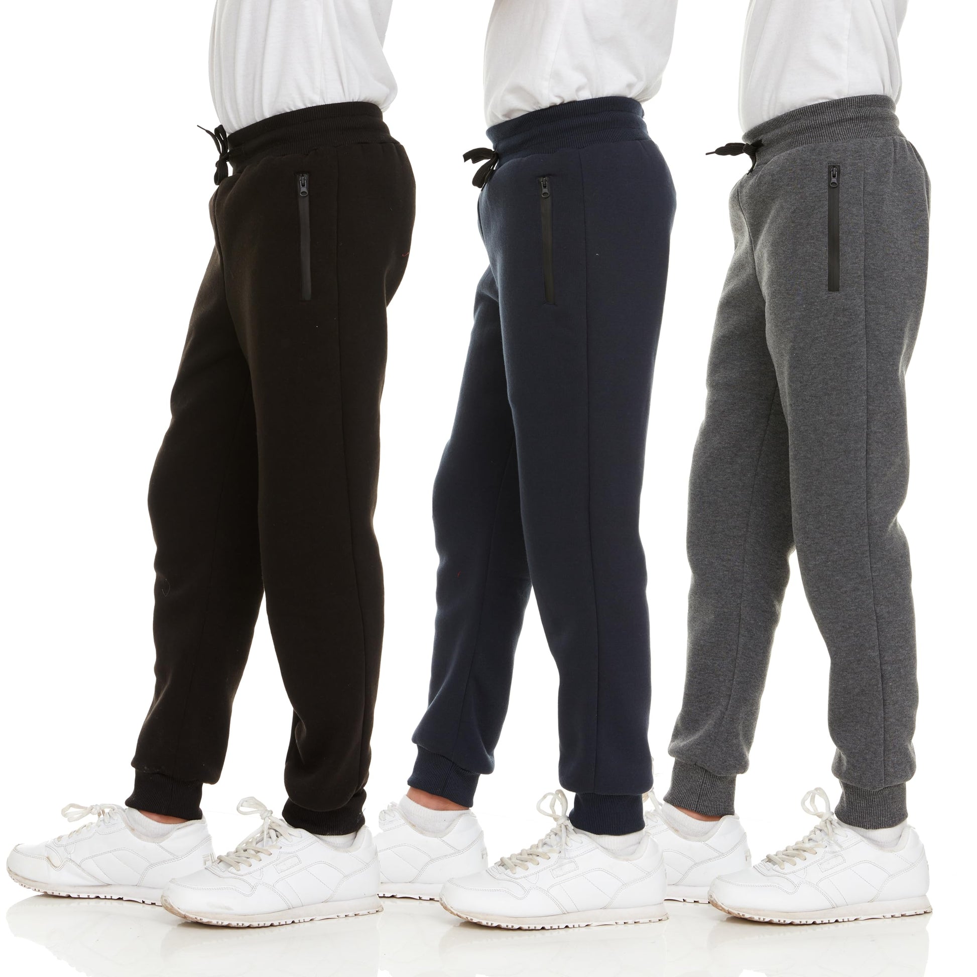 PURE CHAMP 3Pk Boys Sweatpants Fleece Athletic Workout Kids Clothes