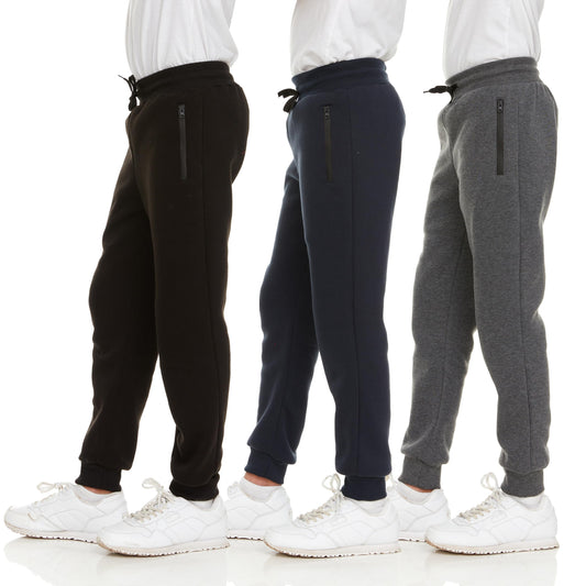 PURE CHAMP 3Pk Boys Sweatpants Fleece Athletic Workout Kids Clothes 