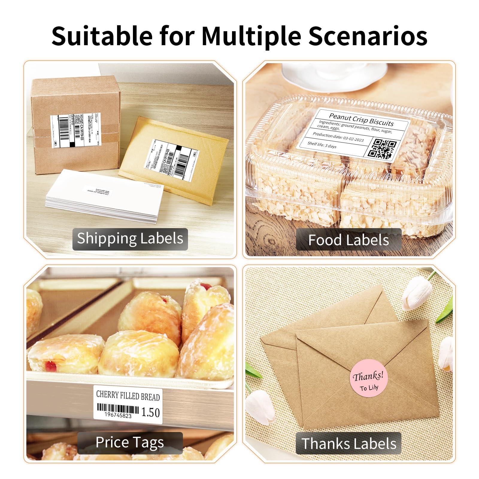 JADENS Bluetooth Thermal Label Printer, 4x6 Wireless Label Printer for Shipping Packages, Support Android, iOS, Mac OS, and Windows, Widely Used for Amazon, Ebay, Shopify, Etsy, USPS