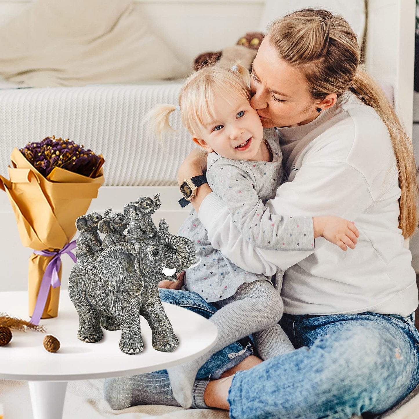 Ylncicn Elephant Statue - Elephant Decor - Home Decor 