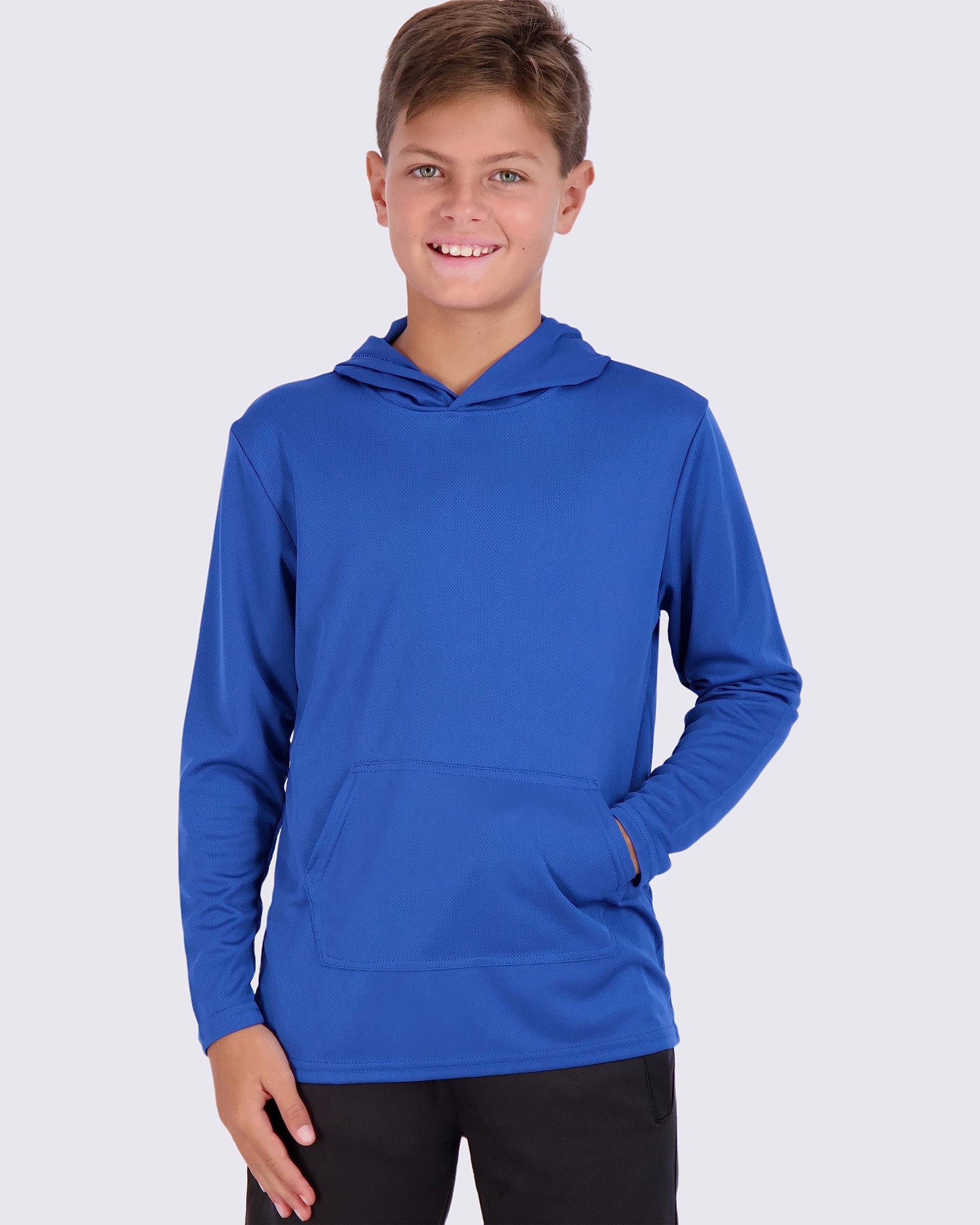 Real Essentials 3 Pack: Boys Hoodies – Youth Mesh Long Sleeve Sweatshirts.