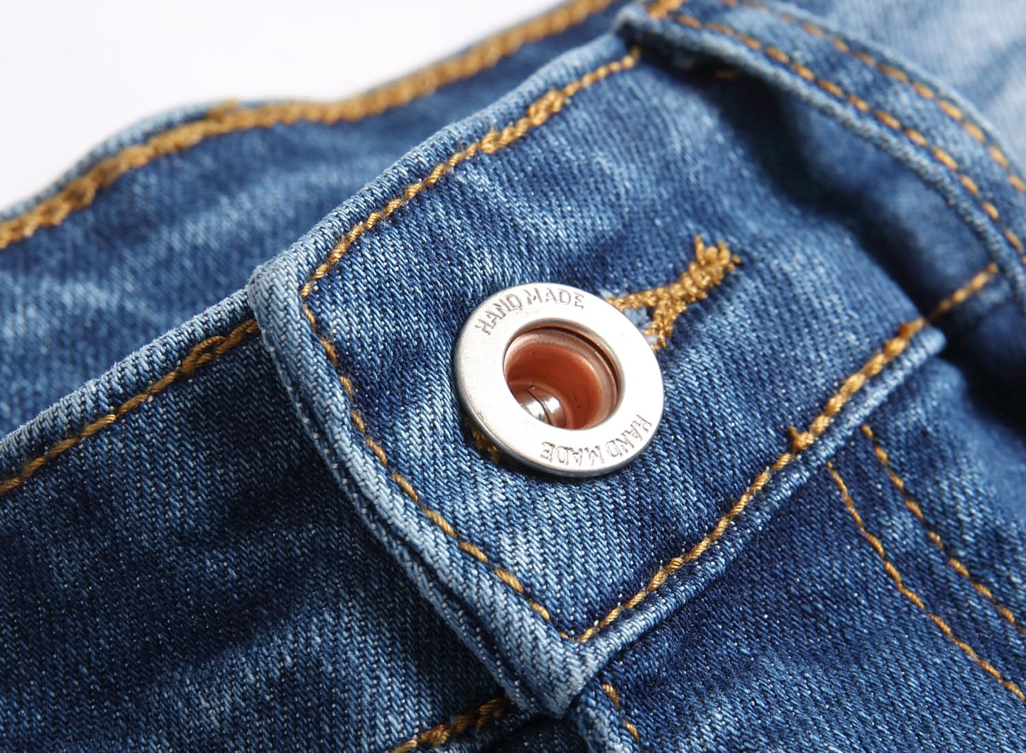 AITITIA Men's Biker Zipper Deco Washed Straight Fit Jeans (40, 002 Light Blue)