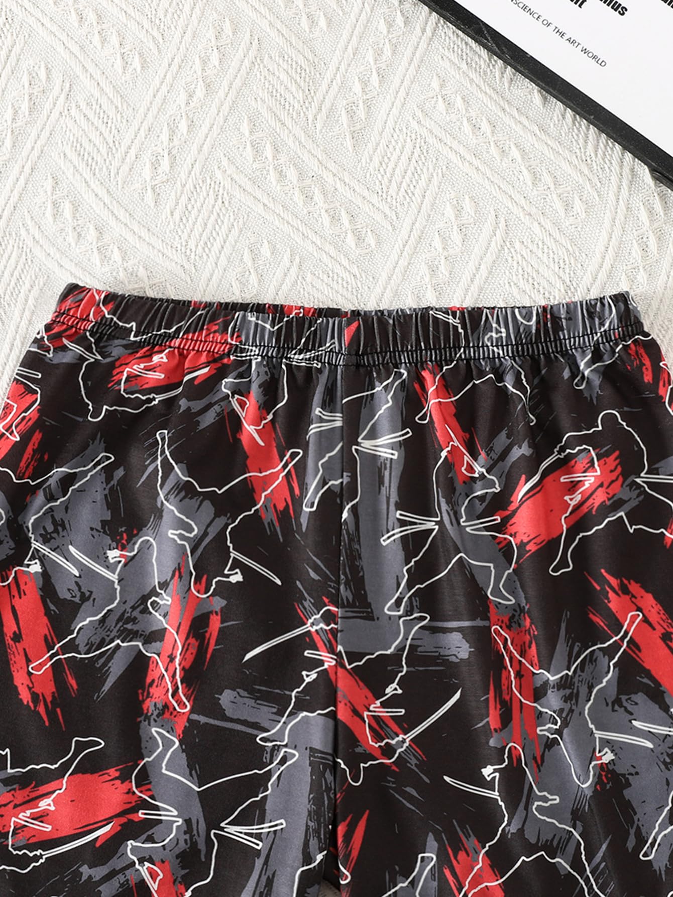 MyFav Big Boys Glow in Dark Skull Pjs Sleepwear Summer Pajama Shorts Sets, Skateboard, 14 Years