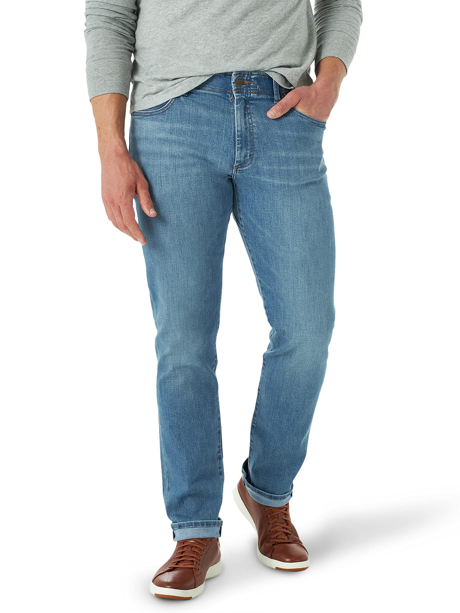 Lee Men's Extreme Motion Straight Taper Jean Cougar 34W x 30L