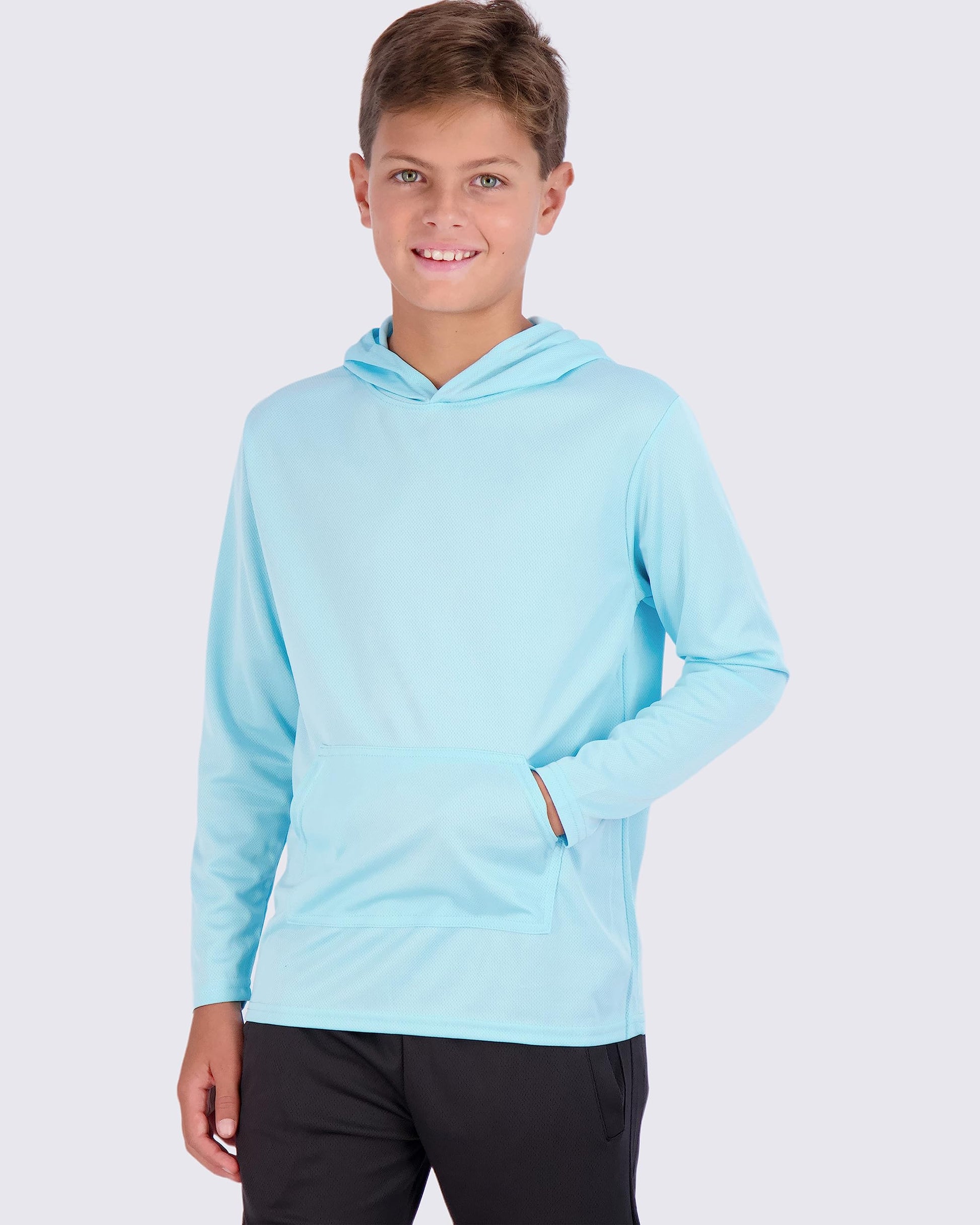 Real Essentials 3 Pack: Boys Hoodies – Youth Mesh Long Sleeve Sweatshirts.