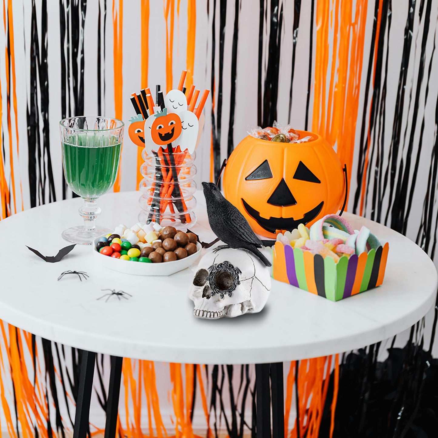 Rezpuao Skeletons Statue Hear See Speak No Evil Baby Halloween Figurines 