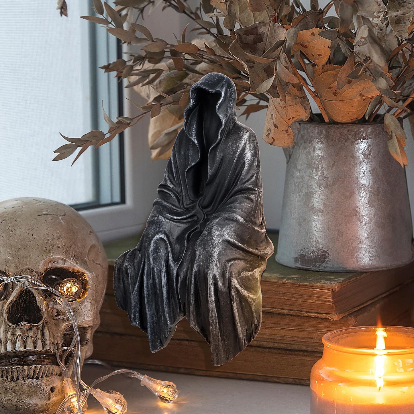 WSHOFEICAT Resin Tabletop Gothic Decor Sitting Statue, Resin Statue