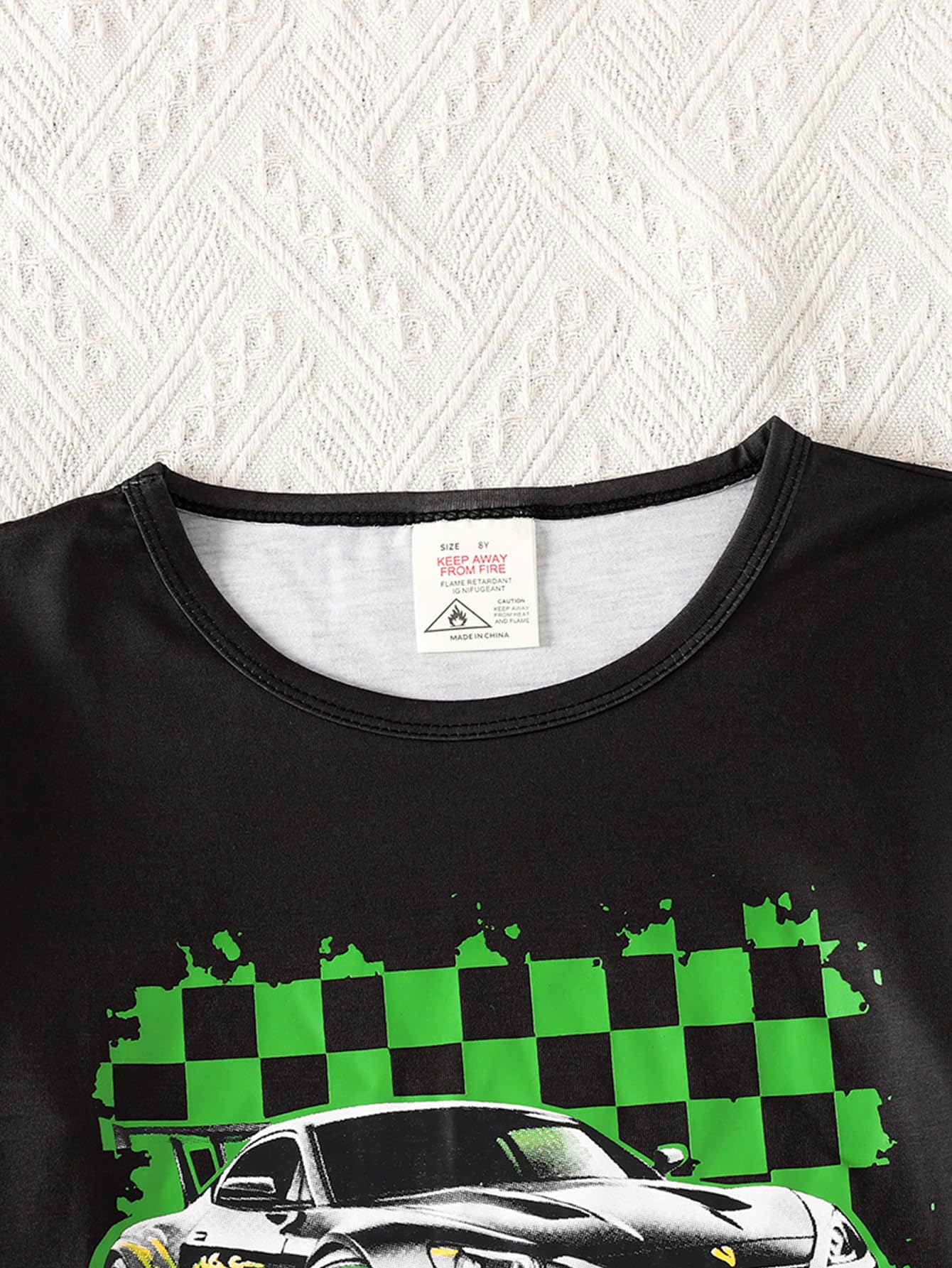 MyFav Big Boys Glow in Dark Skull Pjs Sleepwear Summer Pajama Shorts Sets, Skateboard, 14 Years