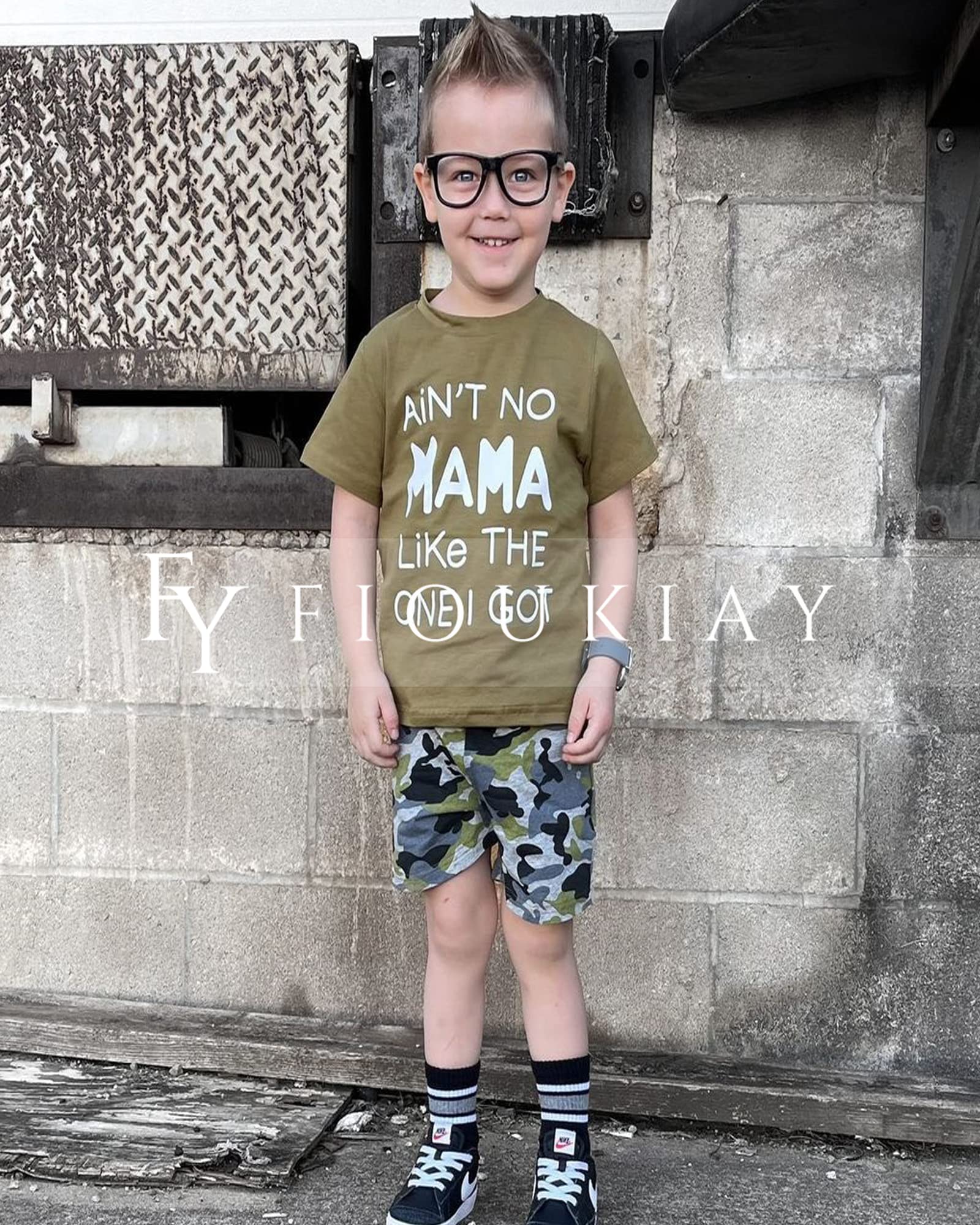 fioukiay 4T Black Toddler Boys Sring Summer Shorts Set Boys Letter Printed Palm Leaf Clothes Outfit