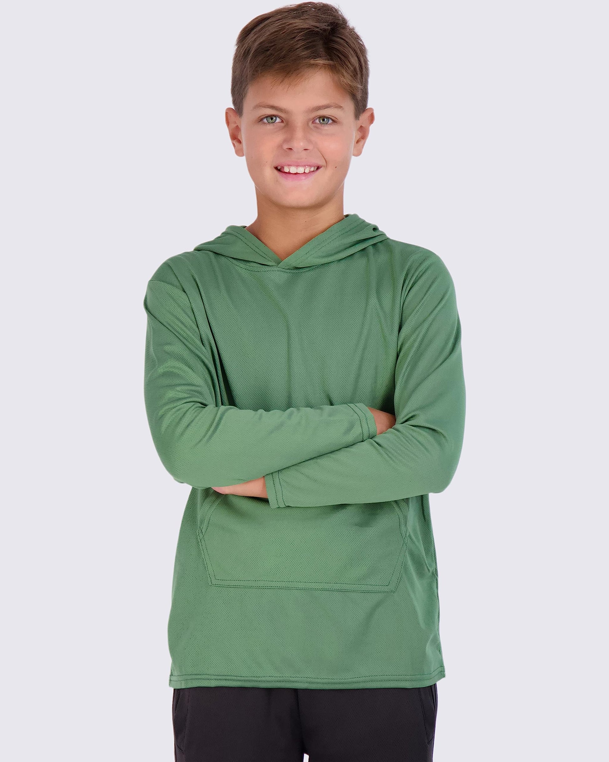 Real Essentials 3 Pack: Boys Hoodies – Youth Mesh Long Sleeve Sweatshirts.