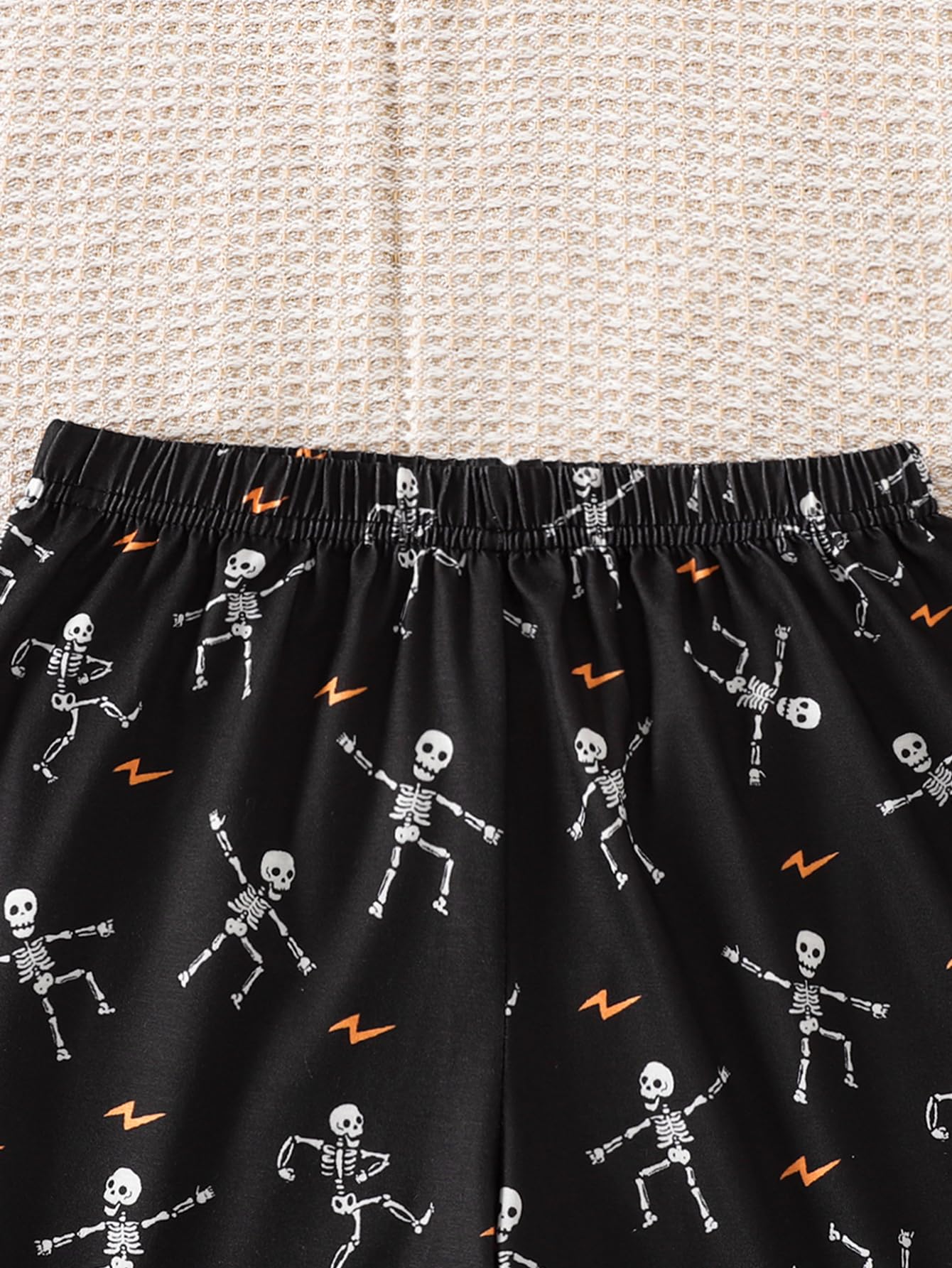 MyFav Big Boys Glow in Dark Skull Pjs Sleepwear Summer Pajama Shorts Sets, Skateboard, 14 Years