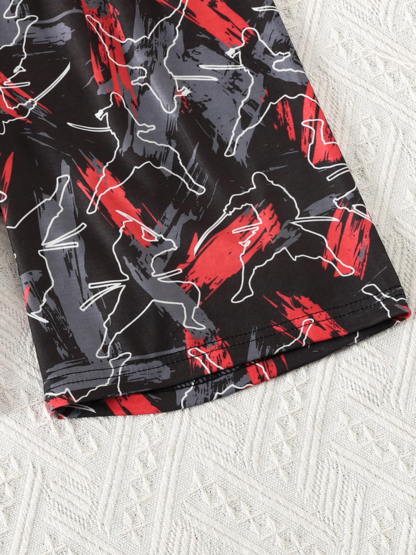 MyFav Big Boys Glow in Dark Skull Pjs Sleepwear Summer Pajama Shorts Sets, Skateboard, 14 Years