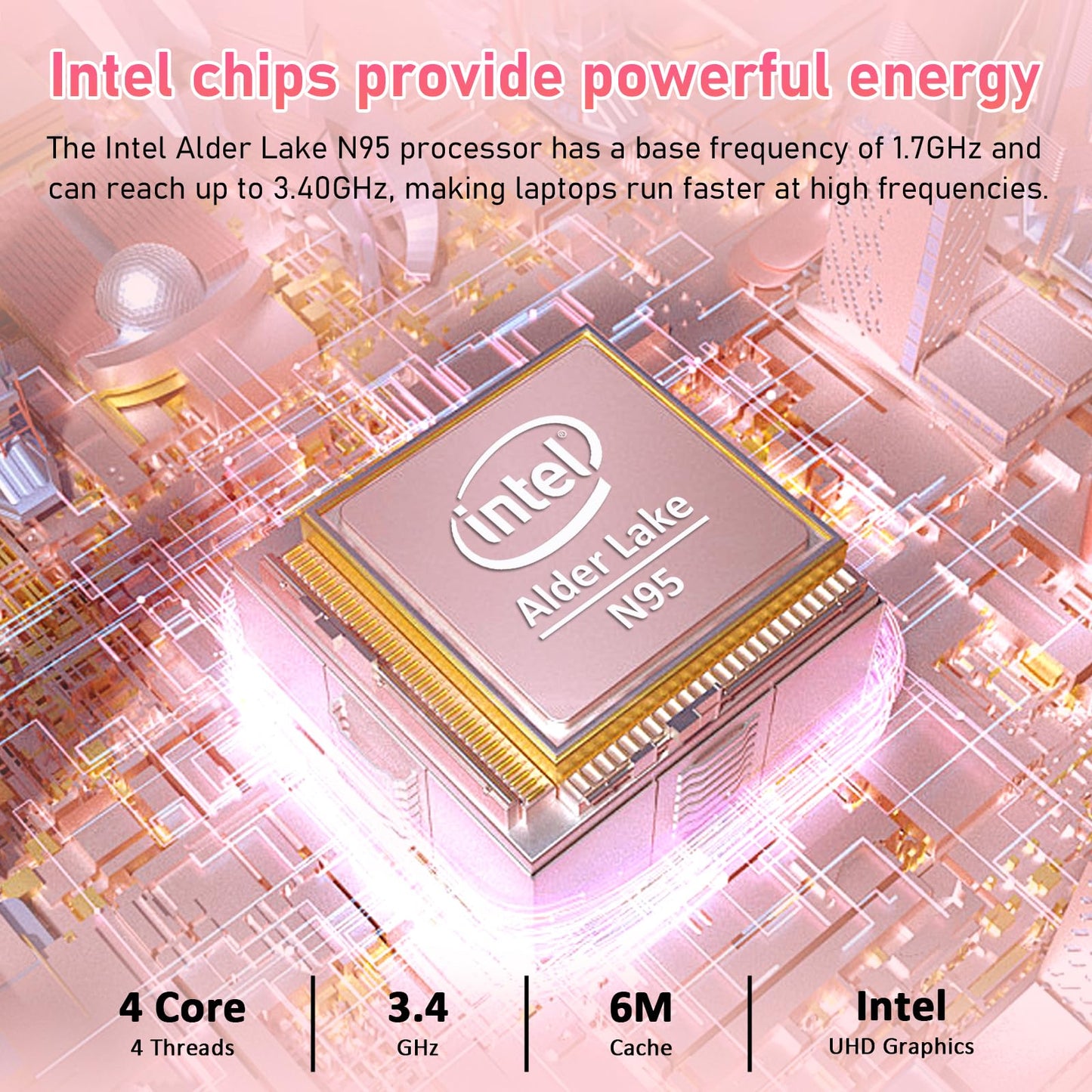 Auusda 15.6" Laptop Computer, 16GB RAM, 1TB NVMe, 4C4T N95 Up to 3.4GHz, FHD Display, Backlit Keyboard, Fingerprint Reader, Big 8000mAh Battery, Win11 Pro, Upgradable to 10TB Storage, Silver, T152A