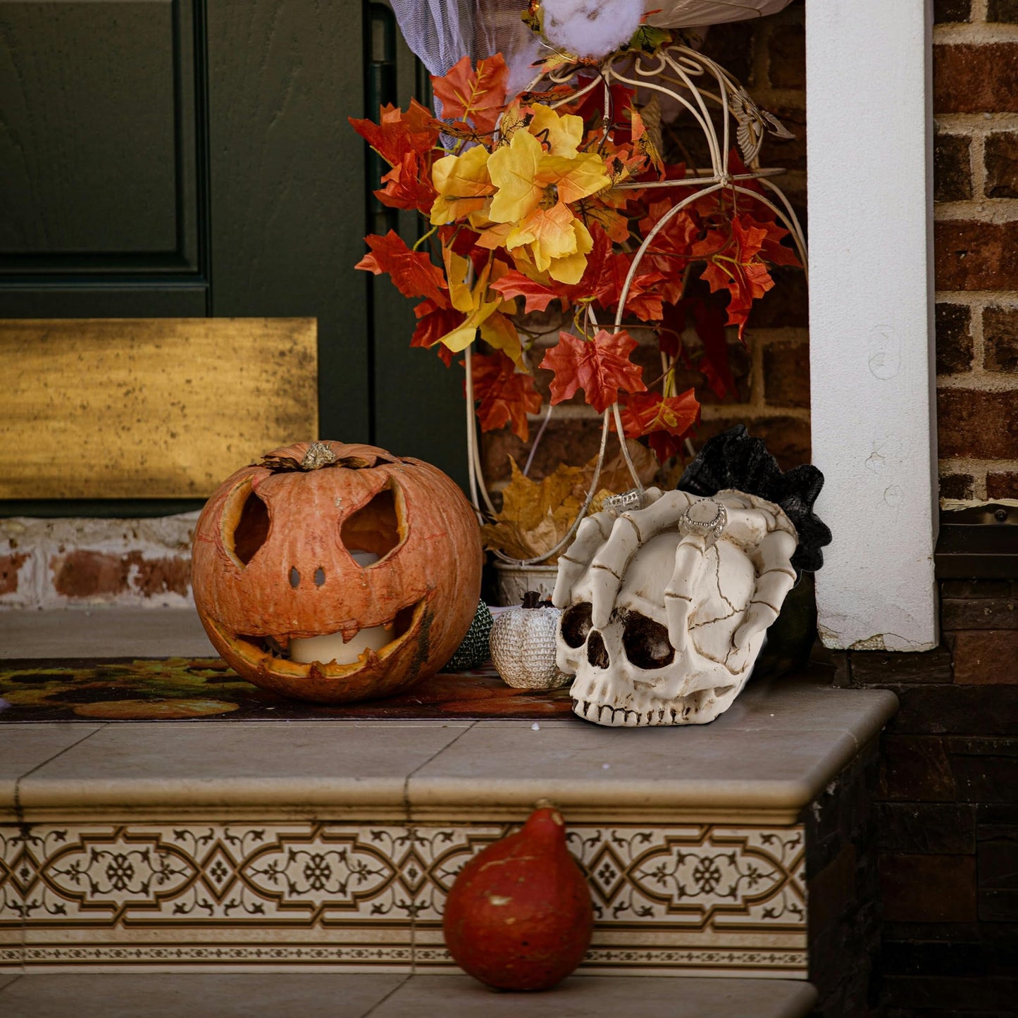 Rezpuao Skeletons Statue Hear See Speak No Evil Baby Halloween Figurines 