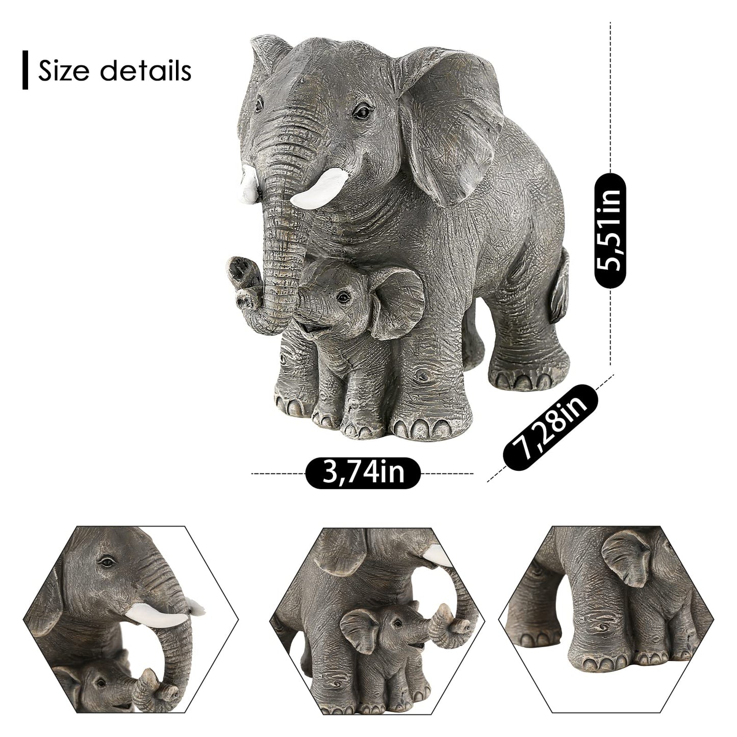 Ylncicn Elephant Statue - Elephant Decor - Home Decor 
