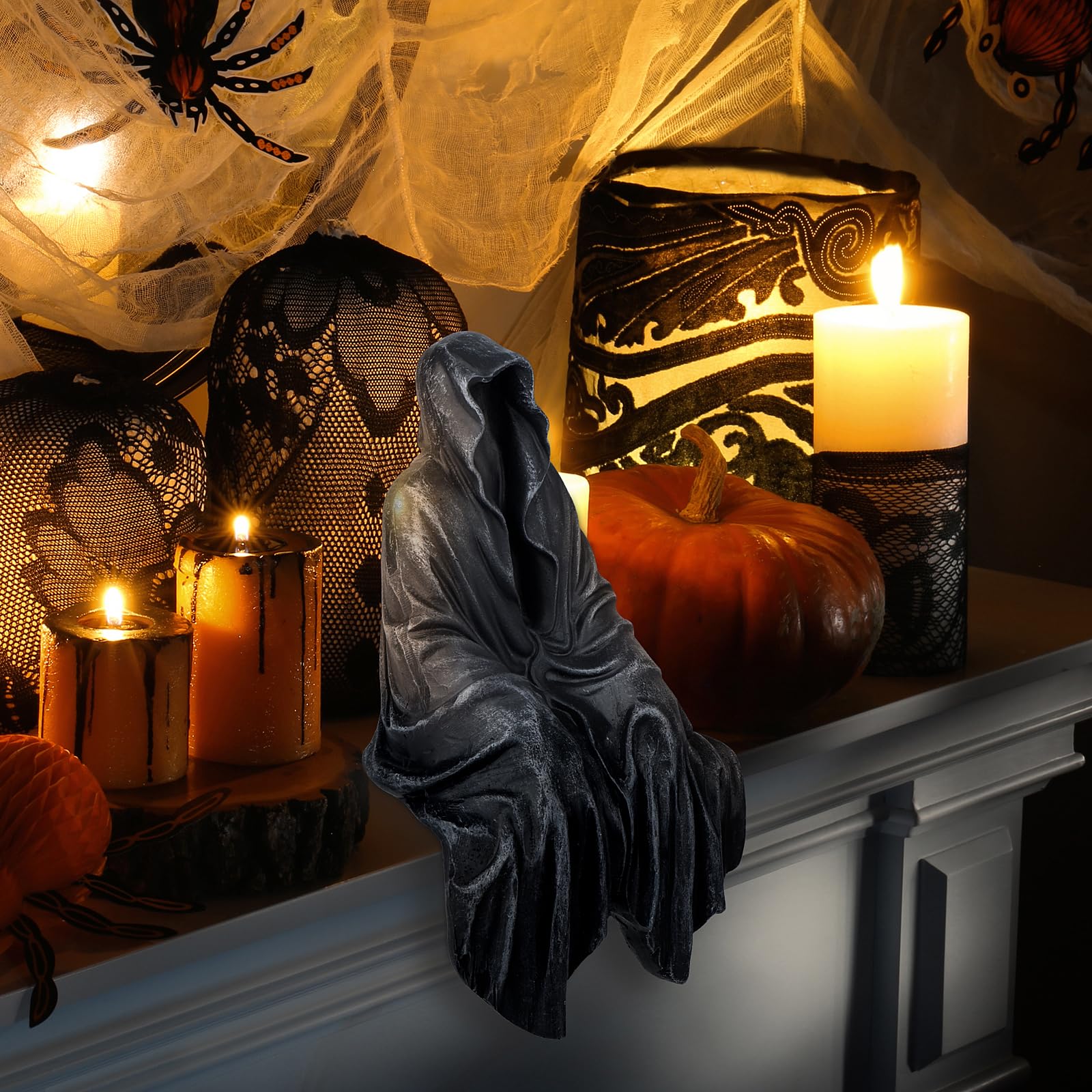 WSHOFEICAT Resin Tabletop Gothic Decor Sitting Statue, Resin Statue