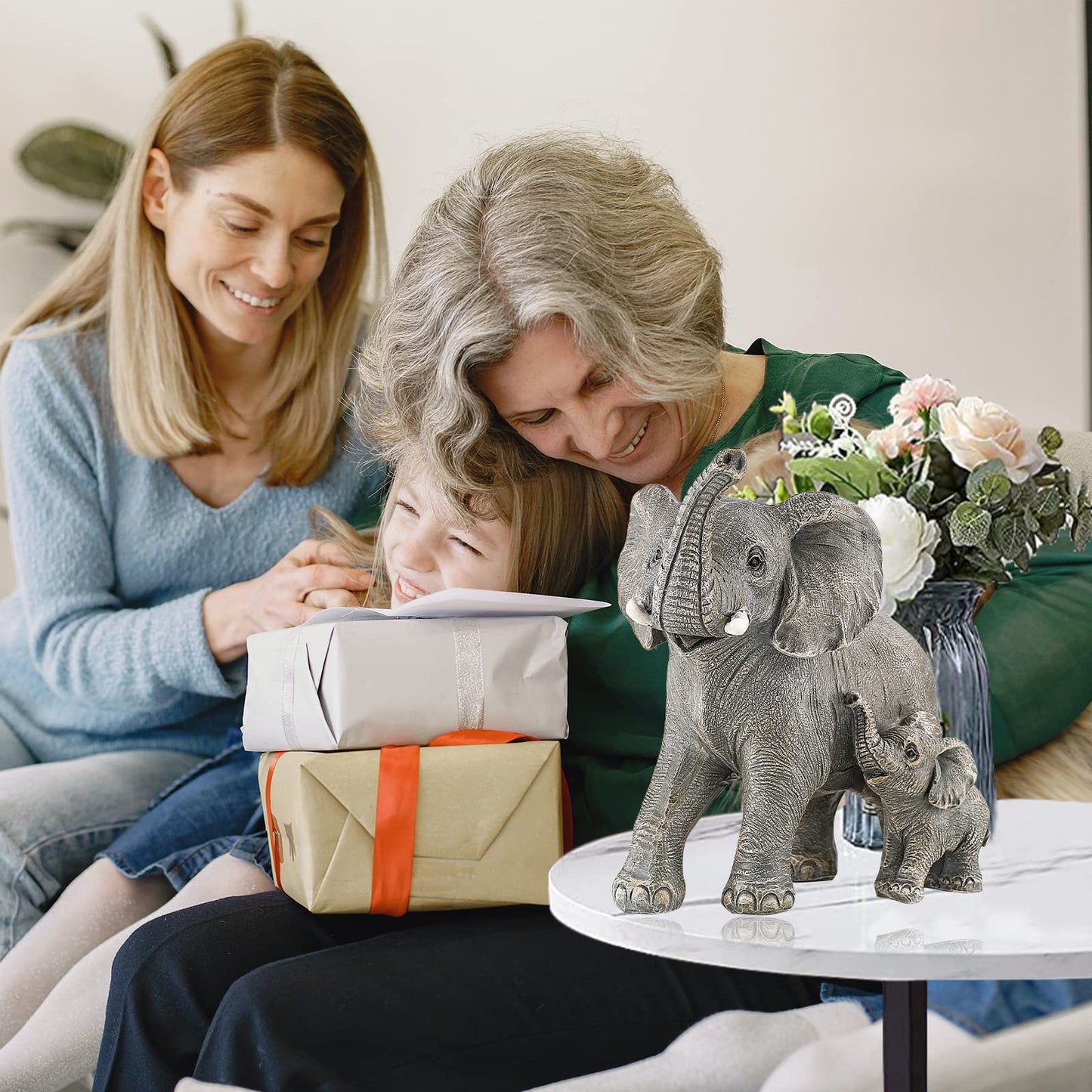 Ylncicn Elephant Statue - Elephant Decor - Home Decor 