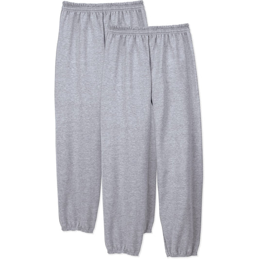 Hanes Men's EcoSmart Non-Pocket Sweatpant (Pack of 2), Light Steel, Large