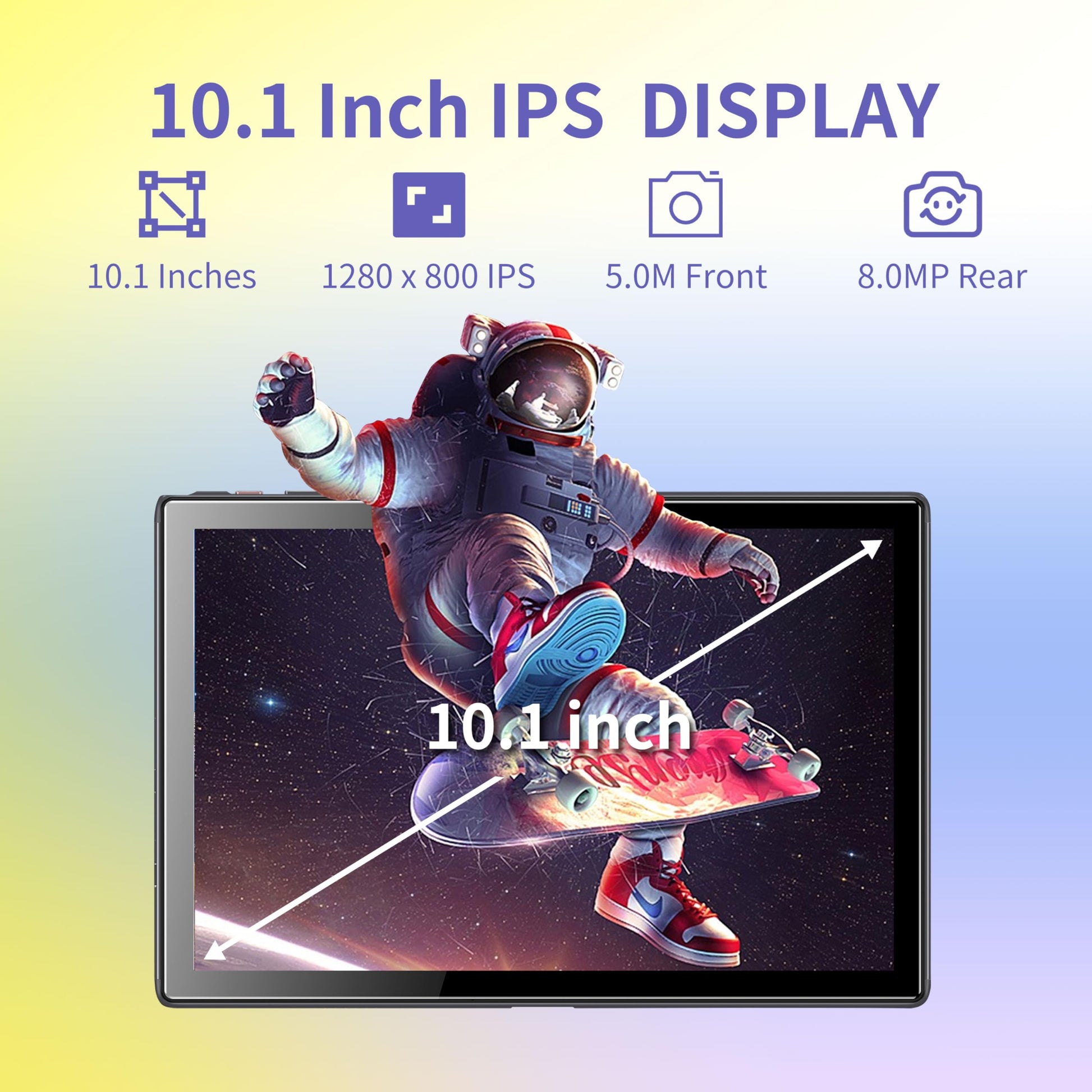 BYYBUO A10_L 10.1-inch Tablet | 6GB RAM + 64GB ROM | Android 14 OS | Quad-Core Processor | 5000mAh Battery | 1280x800 IPS HD Touchscreen | 5MP+8MP Camera | Bluetooth | WiFi | Grey