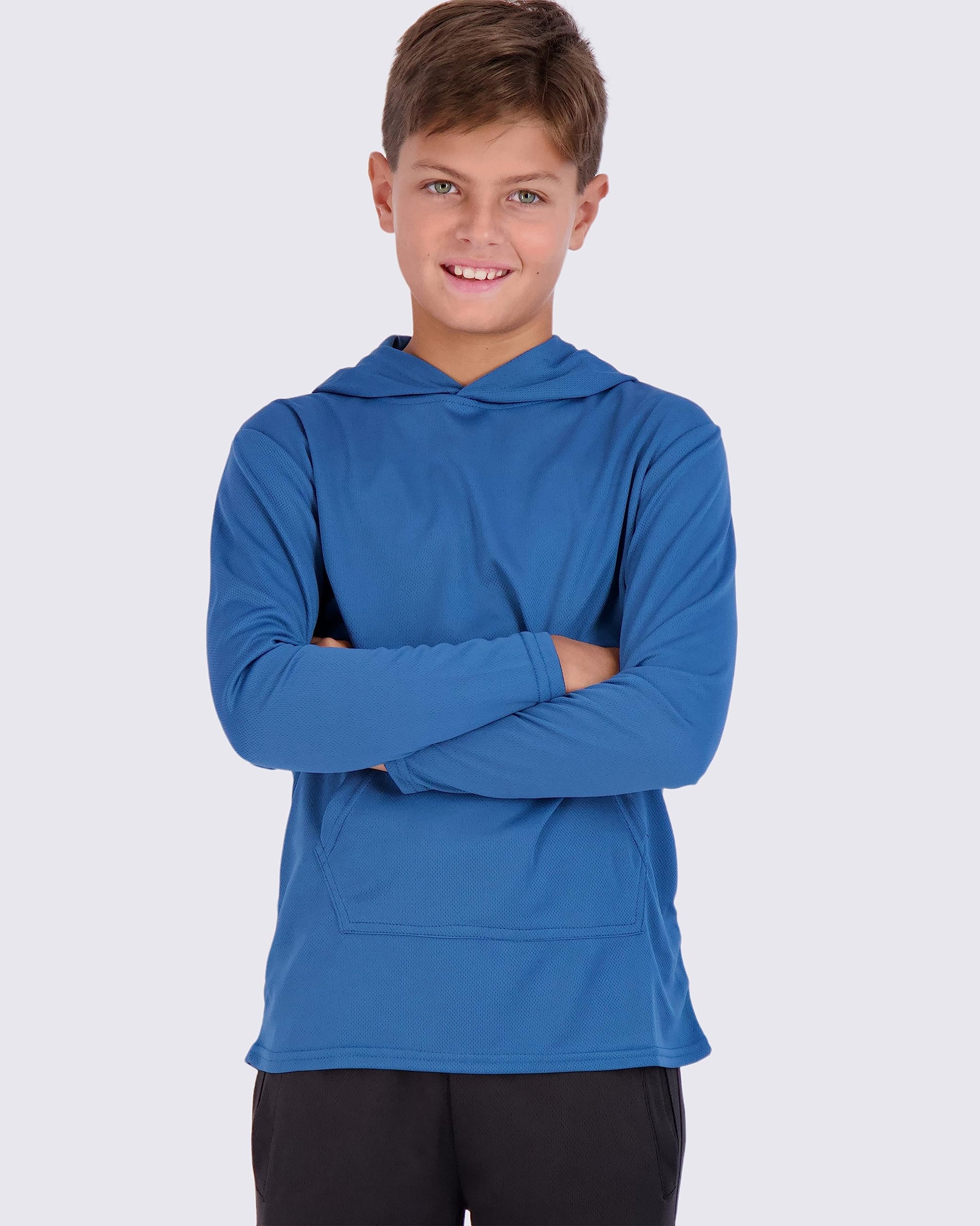 Real Essentials 3 Pack: Boys Hoodies – Youth Mesh Long Sleeve Sweatshirts.