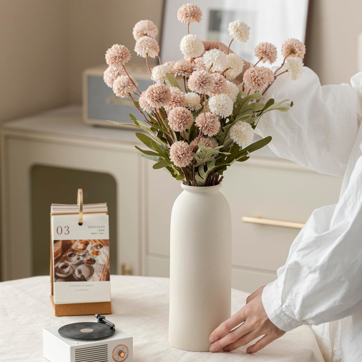 Ceramic Vase Set-3, Small Flower Vases for Decor