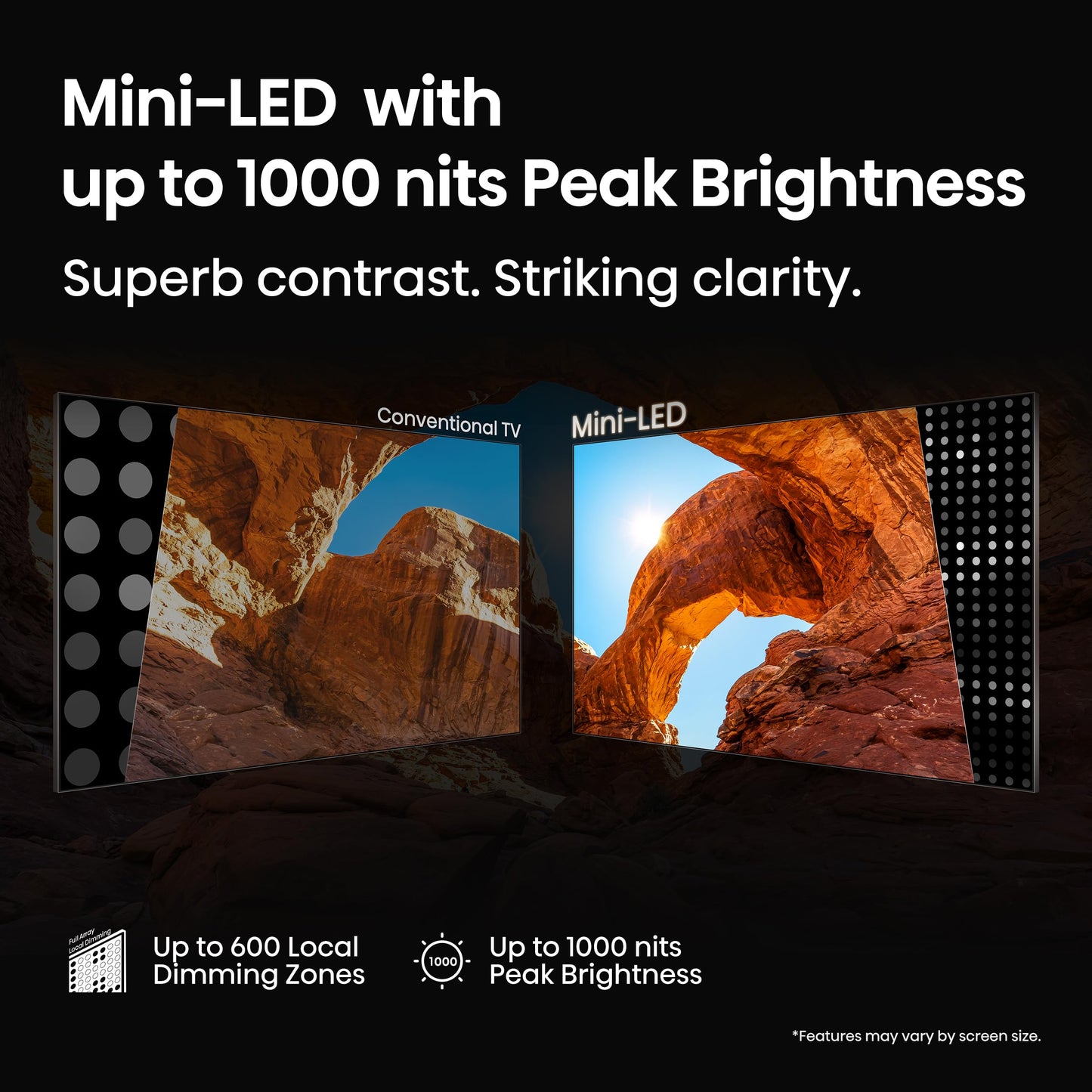 Hisense 65" Class U6 Series Mini-LED 4K UHD Smart Fire TV (65U65QF, 2025 Model) - QLED, Native 144Hz, HDR10+, Dolby Vision IQ, Dolby Atmos, Game Mode Pro, ALLM, Alexa Built in, Black