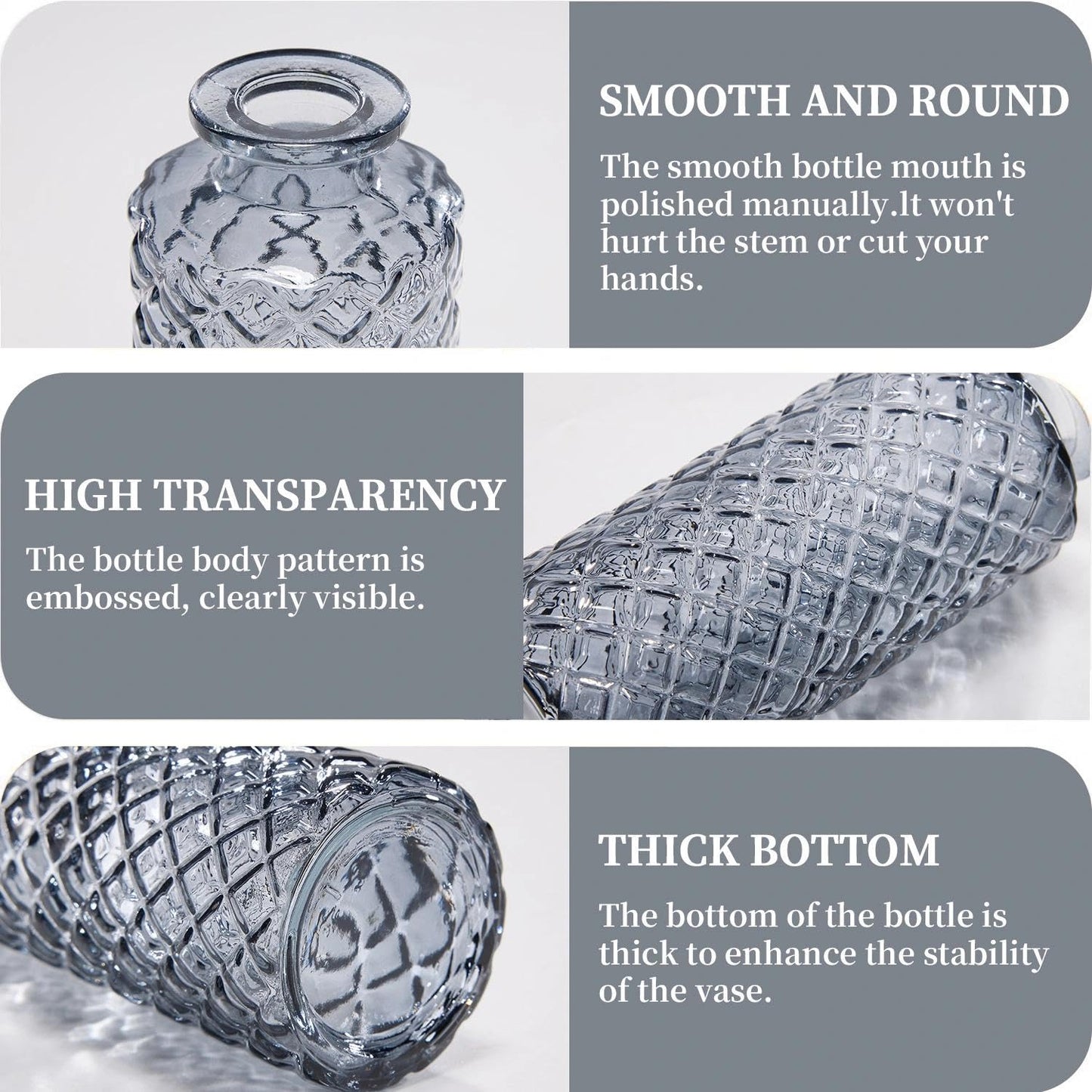 Anquephd Glass Bud Vase Set of 32PCS Wedding Centerpieces for Tables,Mini Clear Bud Vases for Flowers,Small Flower Vases Suitable for Birthday Party,Anniversary,Wedding,Baby Shower (Clear, 32PCS)