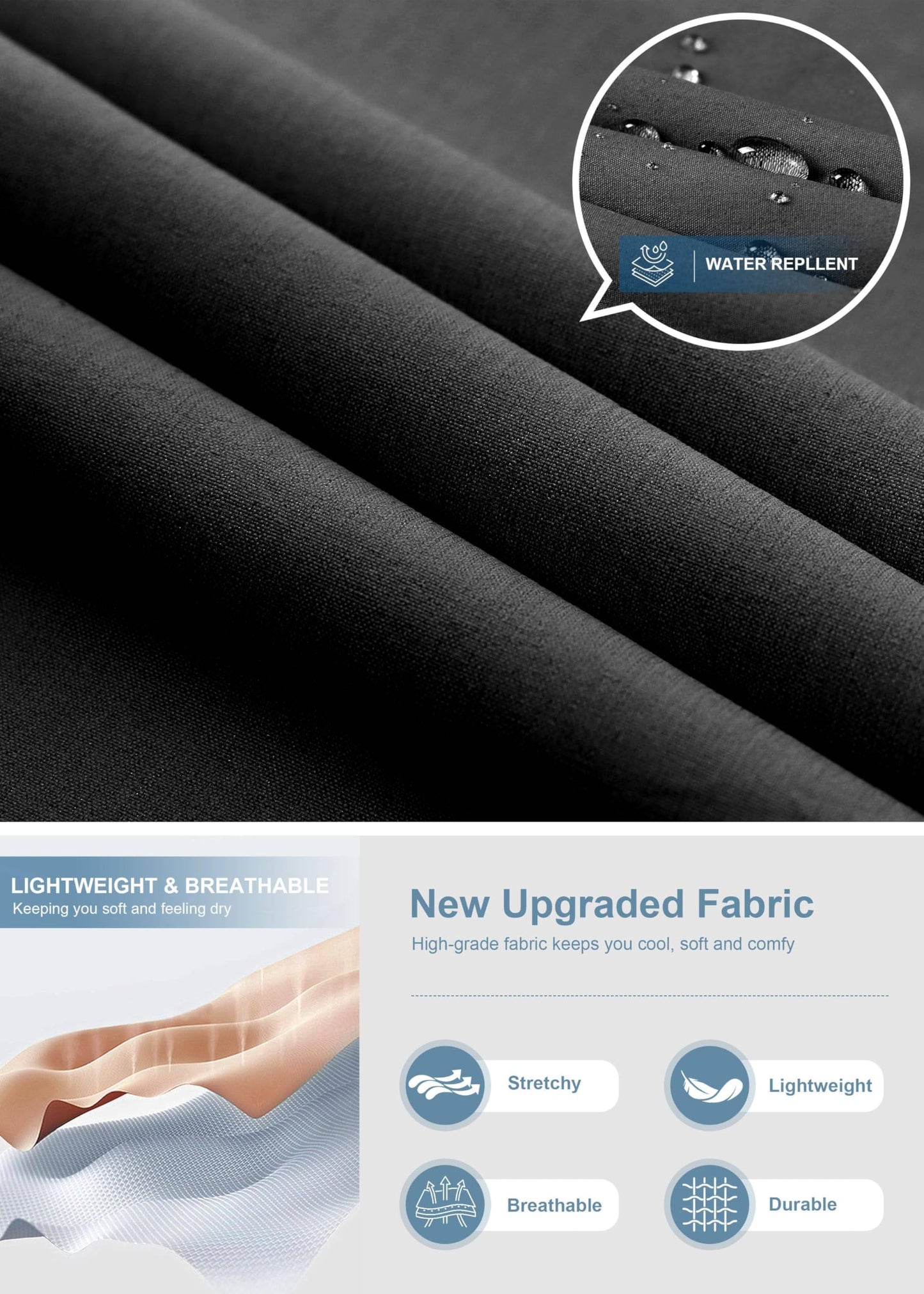 Pudolla Men's Golf Pants Stretch Classic Fit Work Dress Pants 30 Lightweight Quick Dry Casual Slacks Trousers with Pockets(Khaki 34Wx30L)