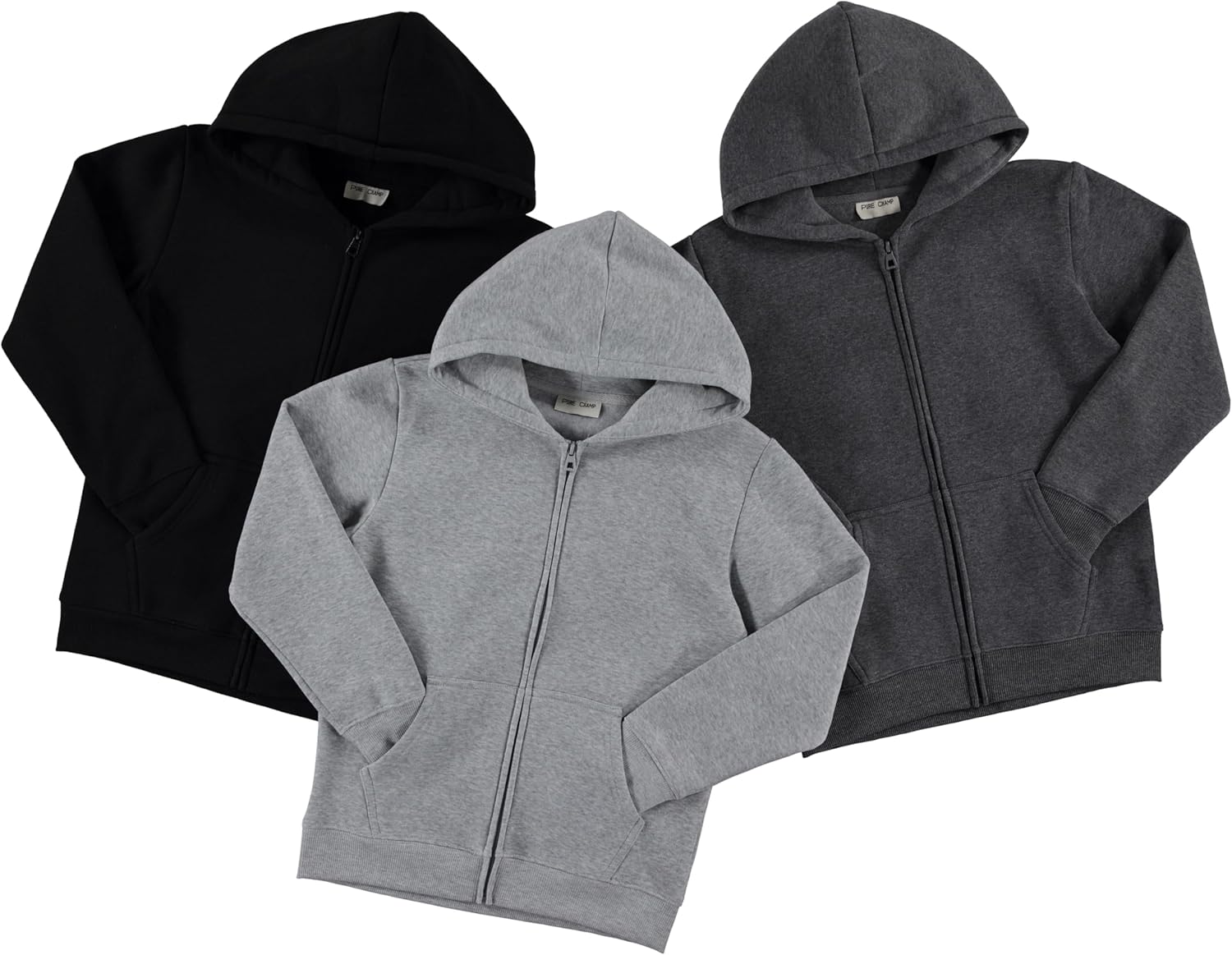 PURE CHAMP Boys 3‑Pack Fleece Hoodie, Pullover & Zip‑Up