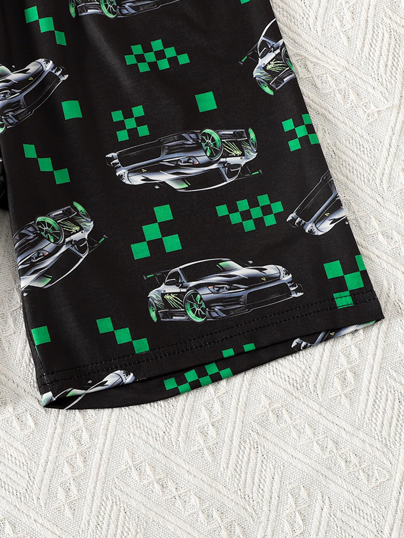 MyFav Big Boys Glow in Dark Skull Pjs Sleepwear Summer Pajama Shorts Sets, Skateboard, 14 Years