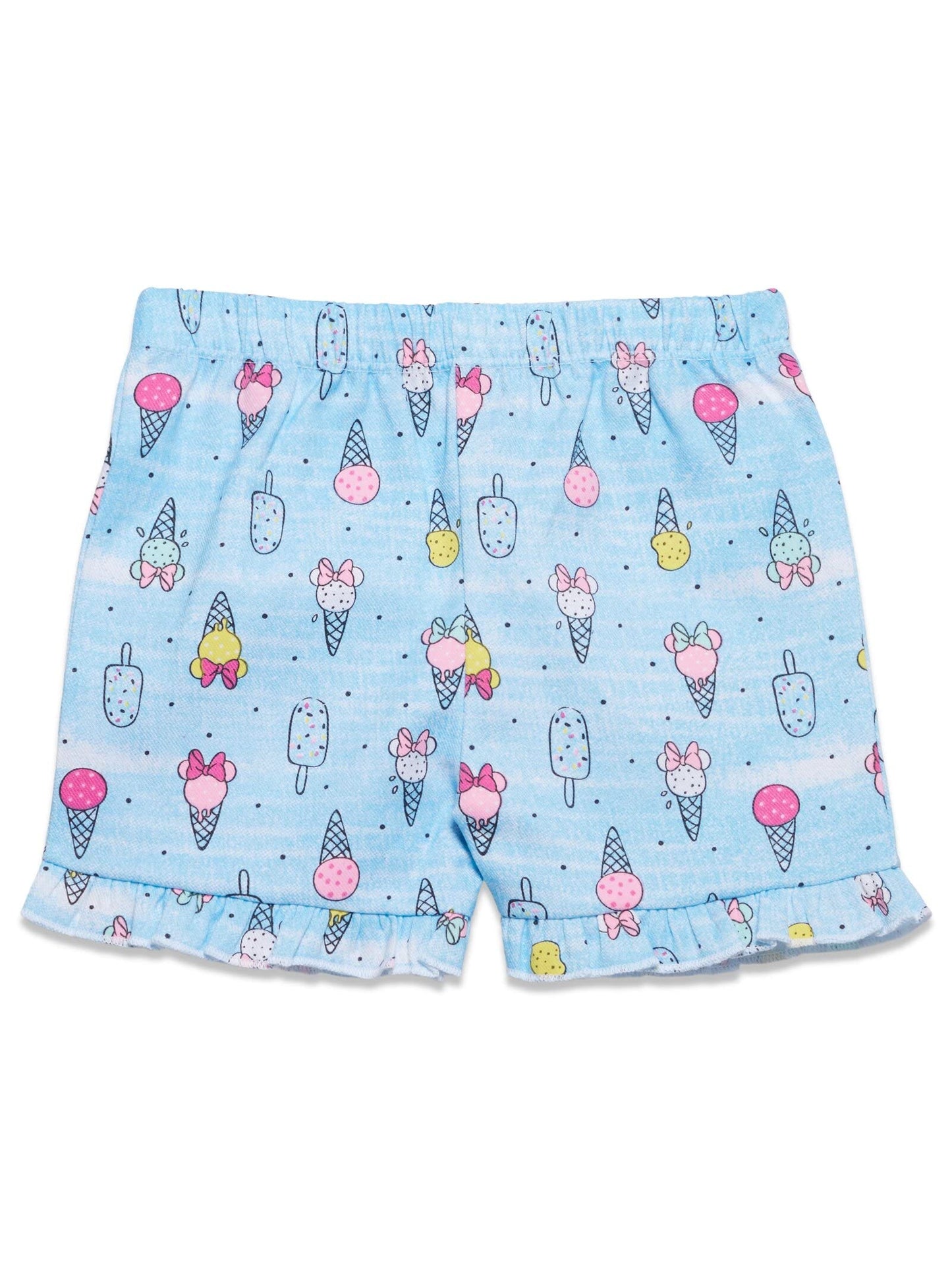 Disney Minnie Mouse Toddler Girls Graphic T-Shirt and Shorts Outfit Set Light Pink/Light Blue 3T