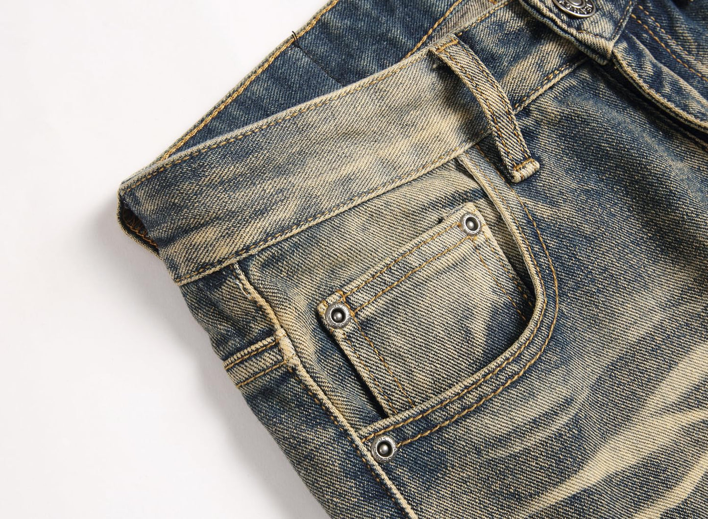 AITITIA Men's Biker Zipper Deco Washed Straight Fit Jeans (40, 002 Light Blue)