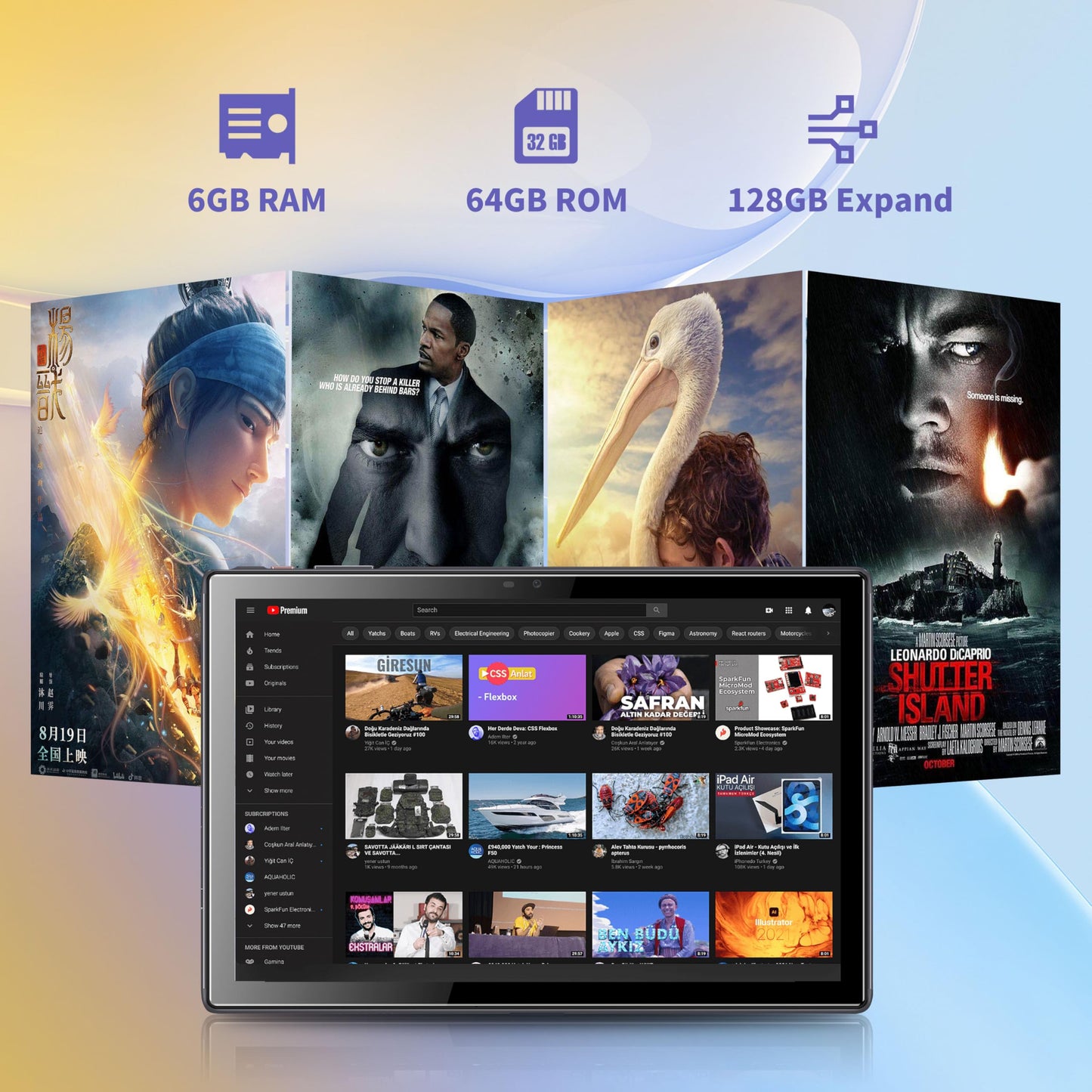 BYYBUO A10_L 10.1-inch Tablet | 6GB RAM + 64GB ROM | Android 14 OS | Quad-Core Processor | 5000mAh Battery | 1280x800 IPS HD Touchscreen | 5MP+8MP Camera | Bluetooth | WiFi | Grey