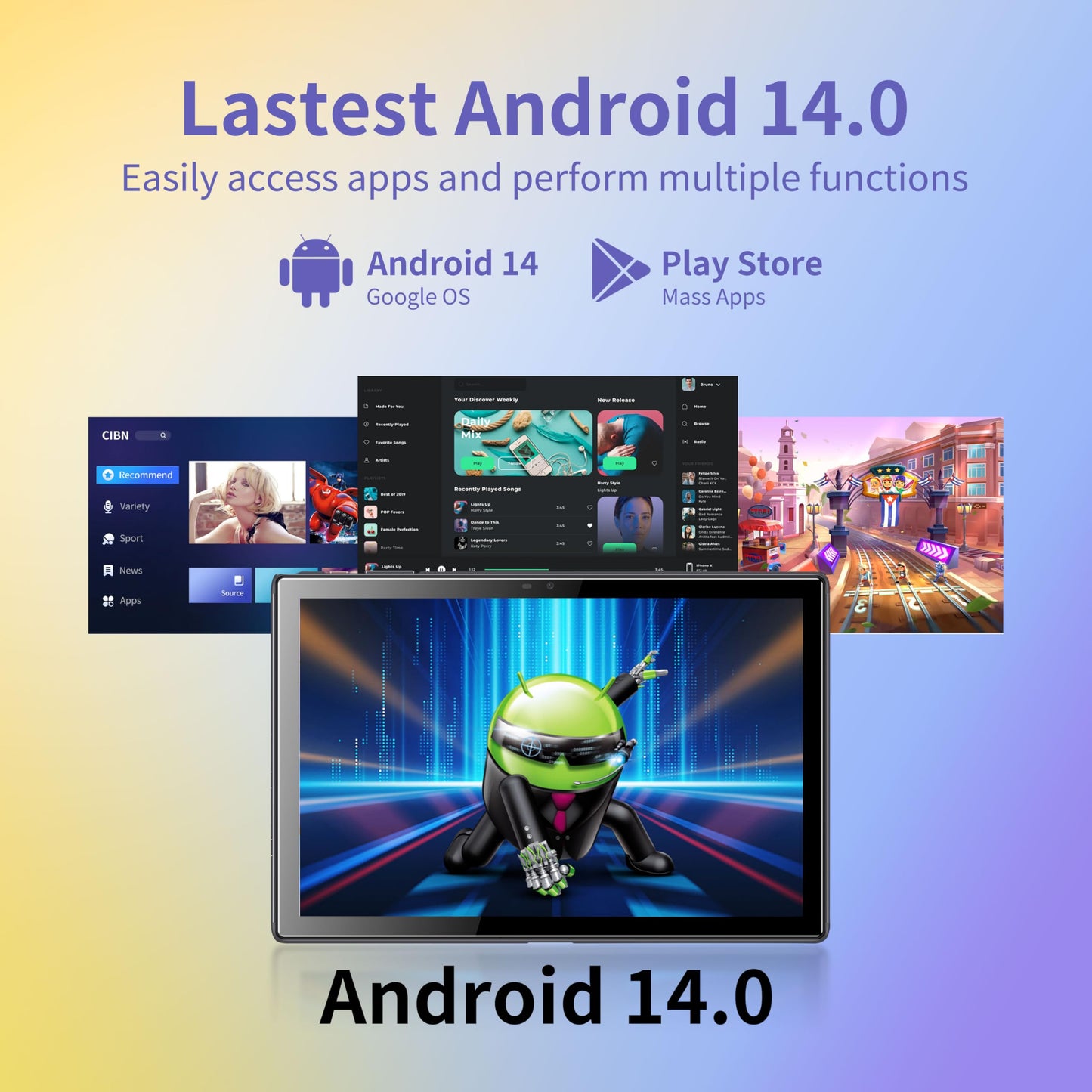 BYYBUO A10_L 10.1-inch Tablet | 6GB RAM + 64GB ROM | Android 14 OS | Quad-Core Processor | 5000mAh Battery | 1280x800 IPS HD Touchscreen | 5MP+8MP Camera | Bluetooth | WiFi | Grey