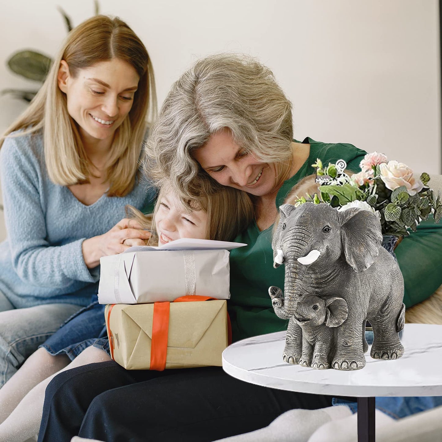 Ylncicn Elephant Statue - Elephant Decor - Home Decor