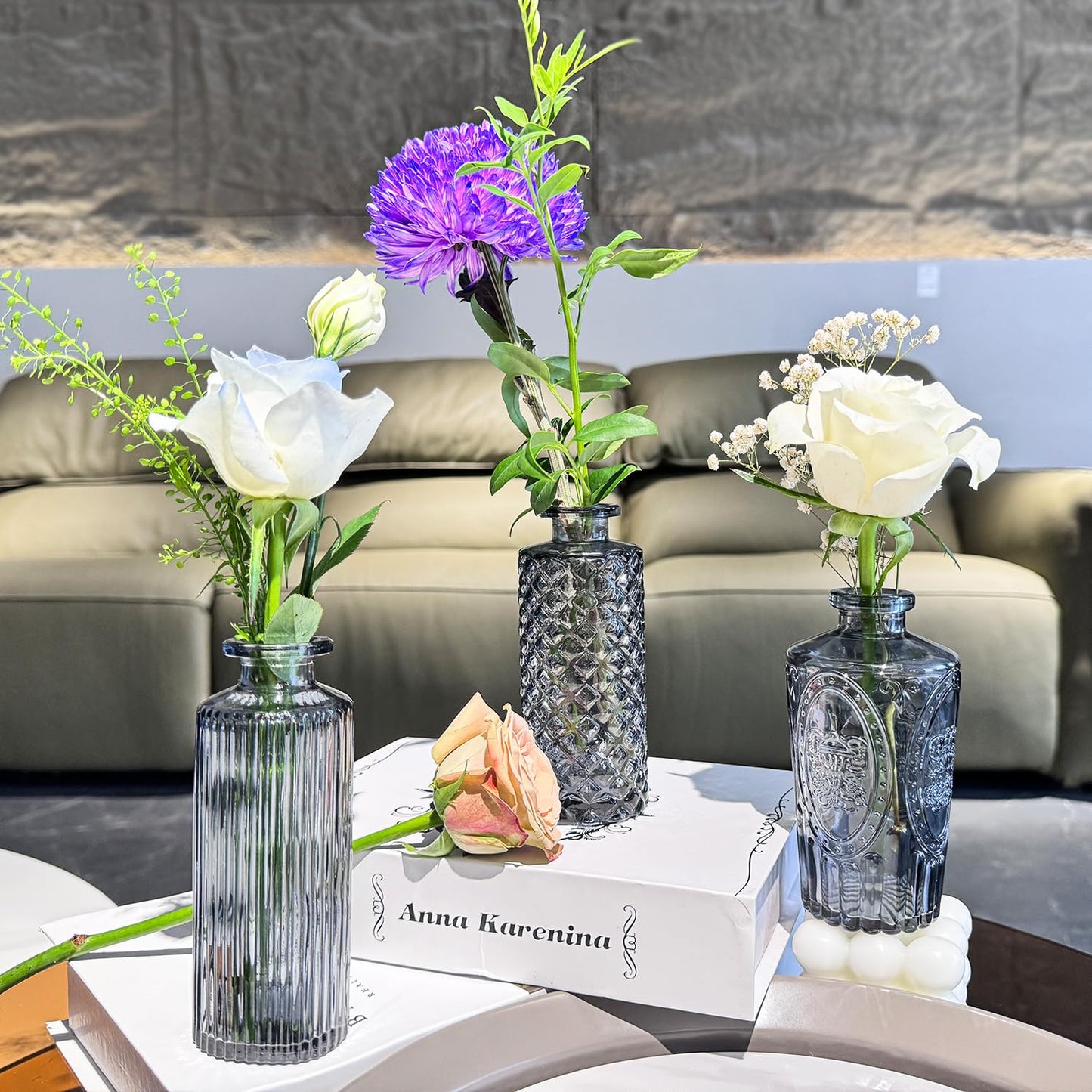 Anquephd Glass Bud Vase Set of 32PCS Wedding Centerpieces for Tables,Mini Clear Bud Vases for Flowers,Small Flower Vases Suitable for Birthday Party,Anniversary,Wedding,Baby Shower (Clear, 32PCS)