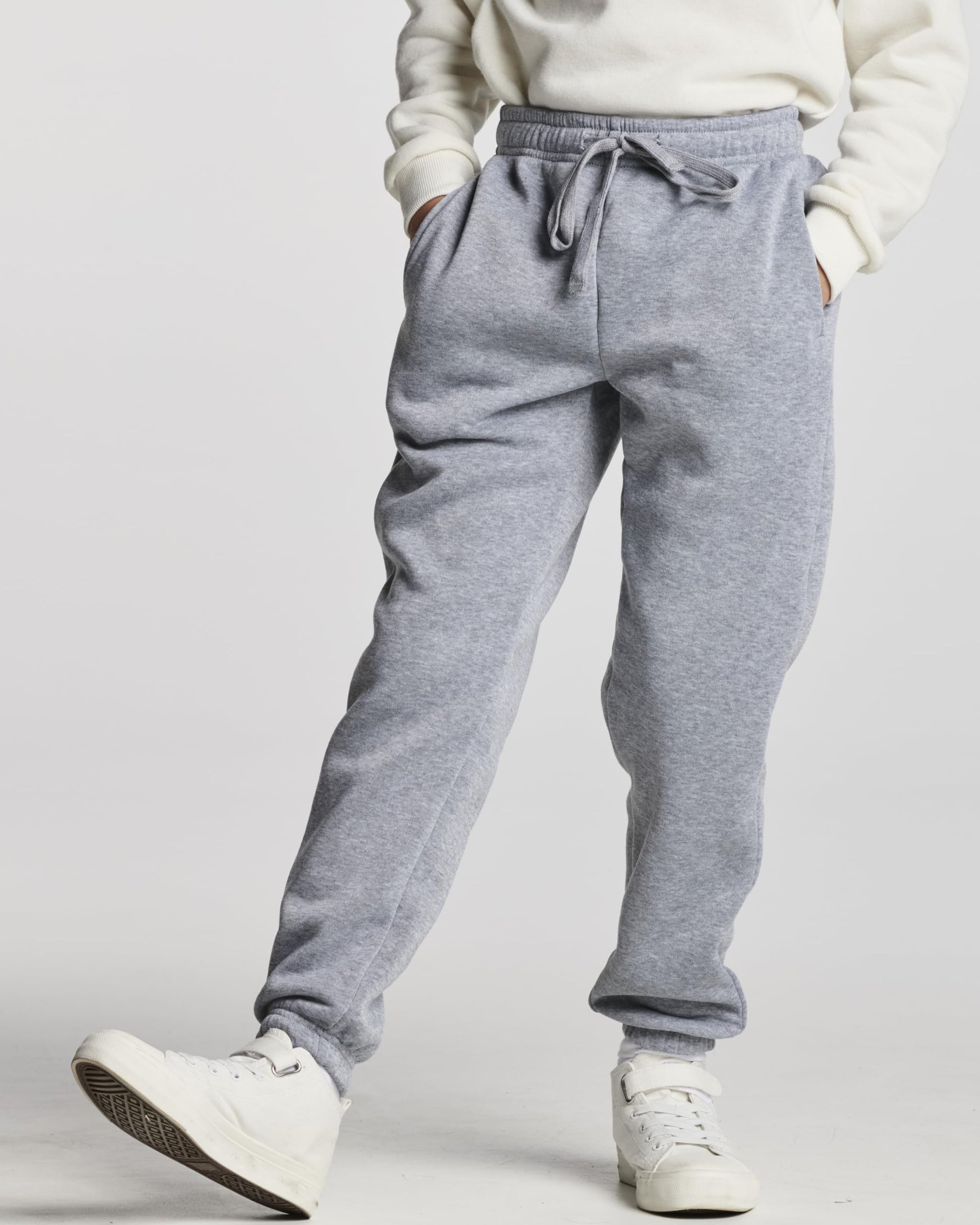 Real Essentials 3 Pack: Boys Tech Fleece Jogger Active Sweatpants with Pockets