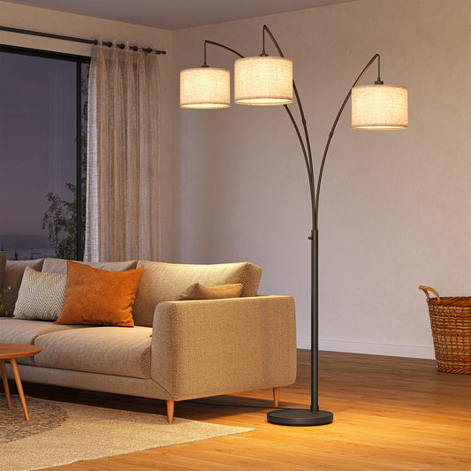 Ebern Designs 83" Arc Tree Floor Lamp with 3‑Way Dimmable Lighting